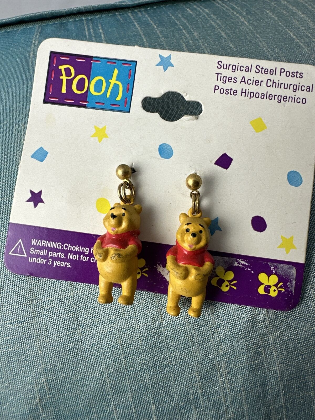 Vintage 1990's Winnie The Pooh Earrings NEW