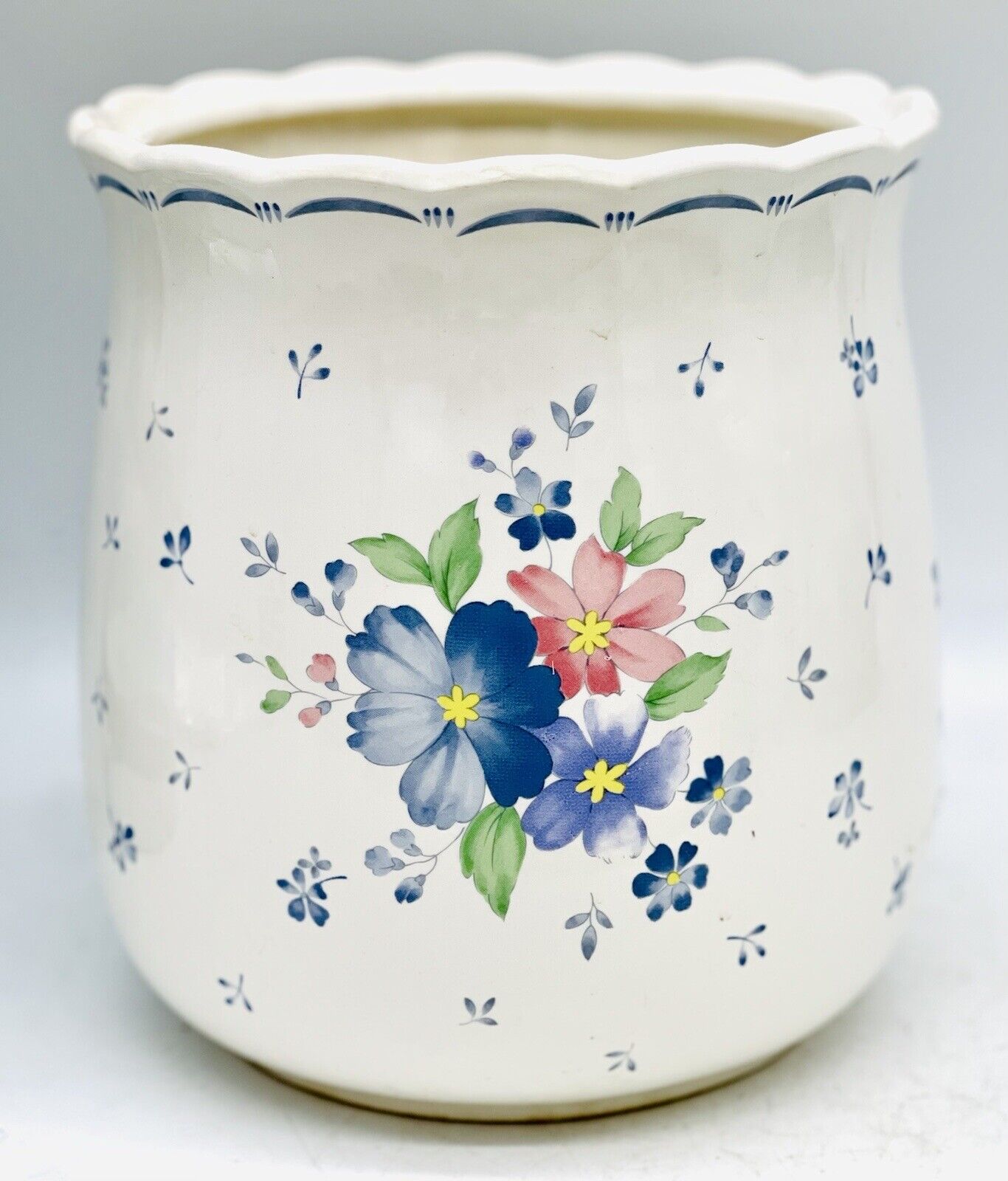 Vintage ceramic floral plant vase Japanese