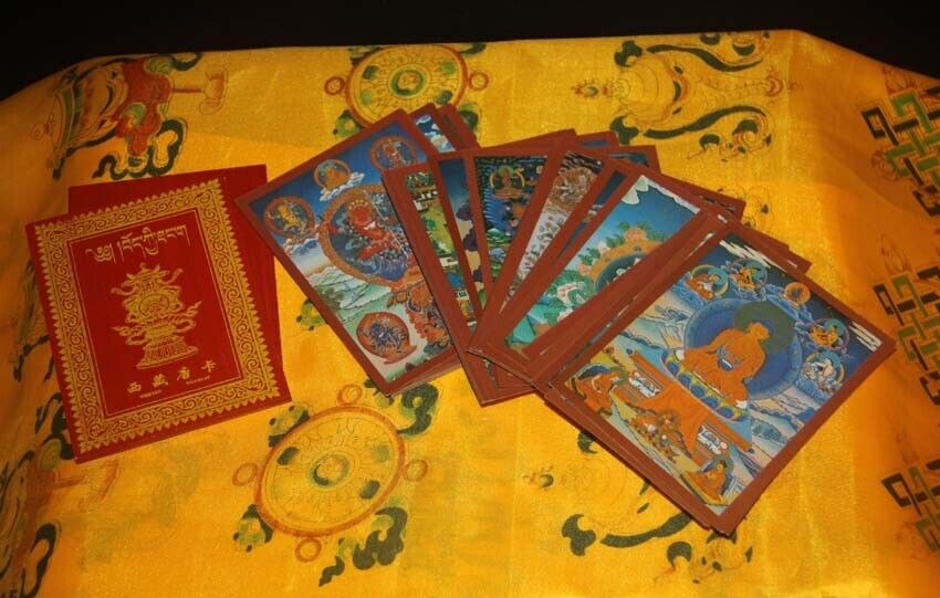 Wonderful Nice A Set 40 Piece Tibet Tibetan Buddhism Paper Thangka Tangka Cards