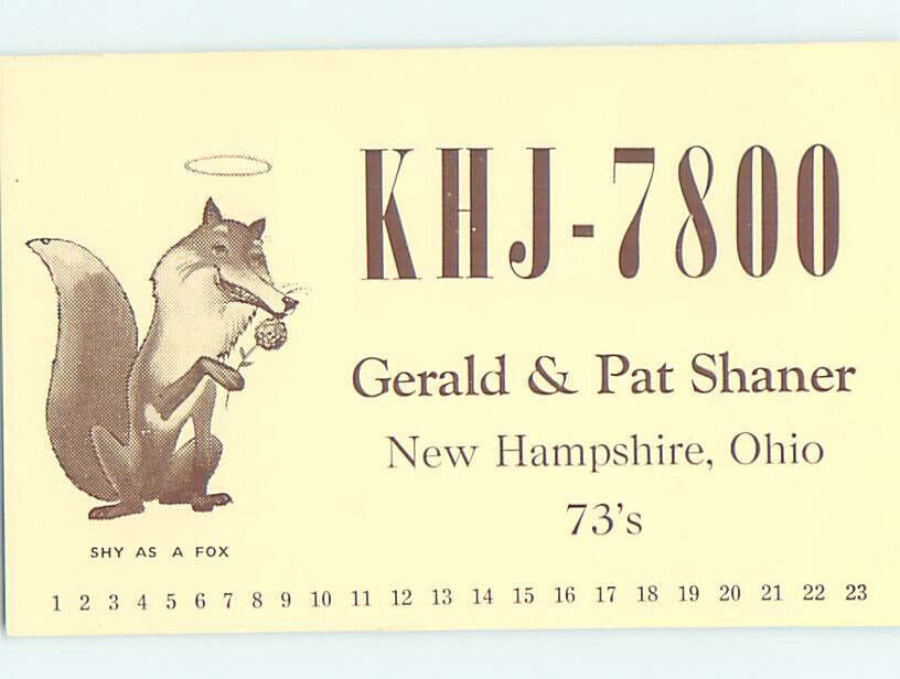 Pre-1980 RADIO CARD - New Hampshire by Waynesfield & Wapakoneta & Lima OH AH2214