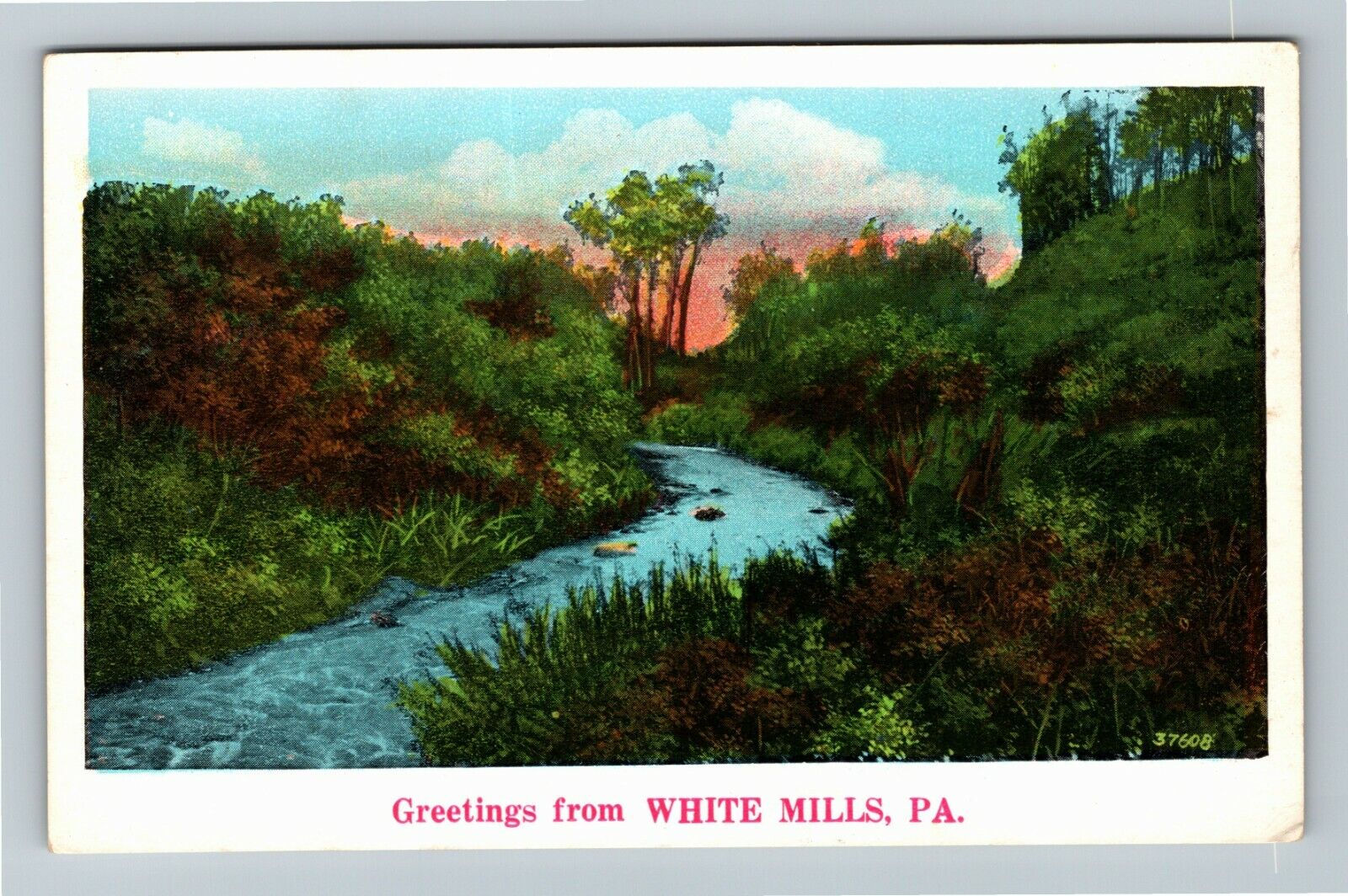 White Mills PA-Pennsylvania, Scenic Greetings, Vintage Postcard