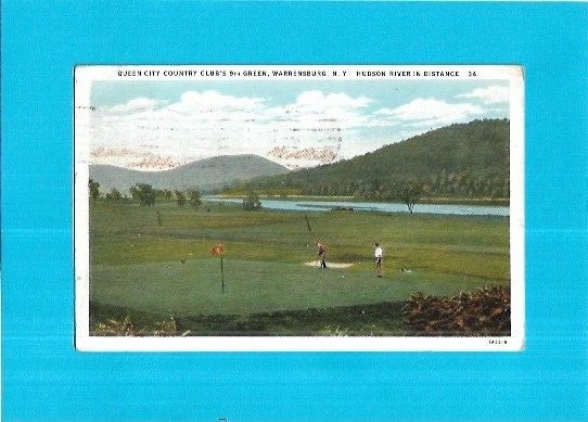 Vintage Postcard-Queen City Country Club 9th Green, Warensburg, NY.