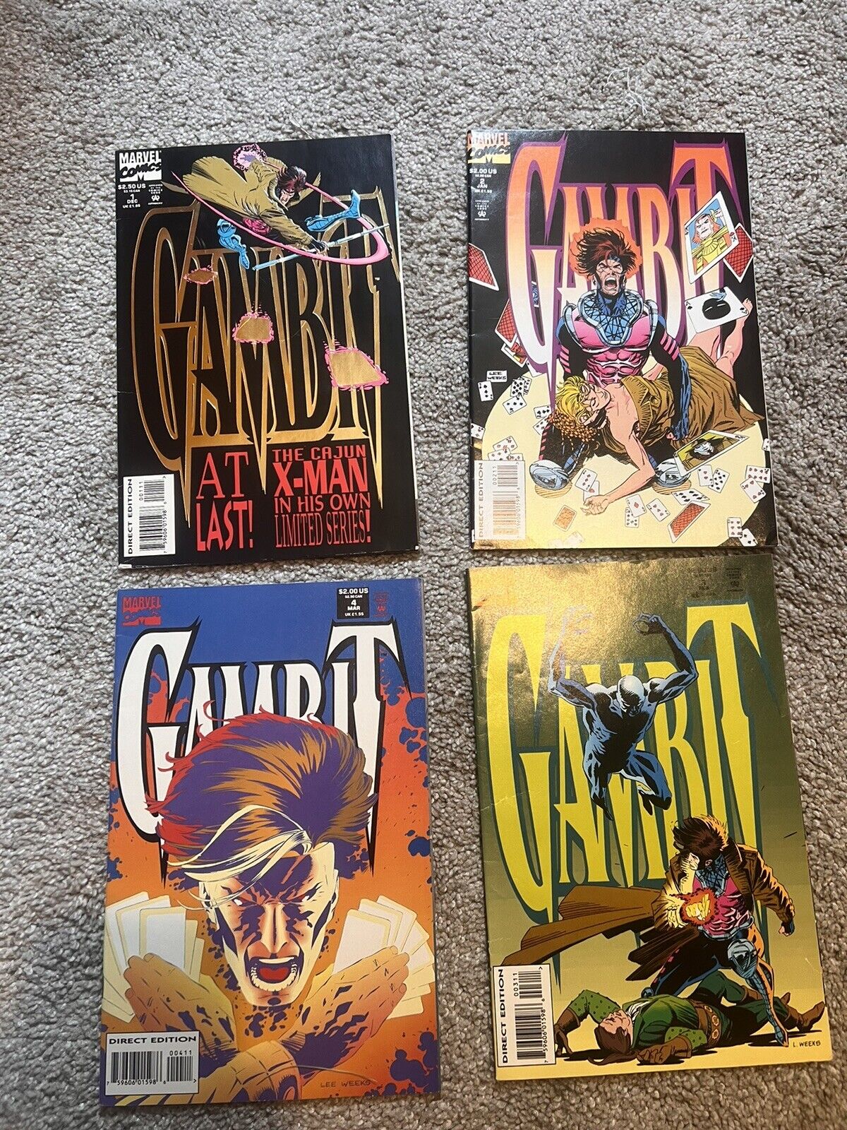 Gambit #1-4 Direct Edition 1993 marvel Comic Book