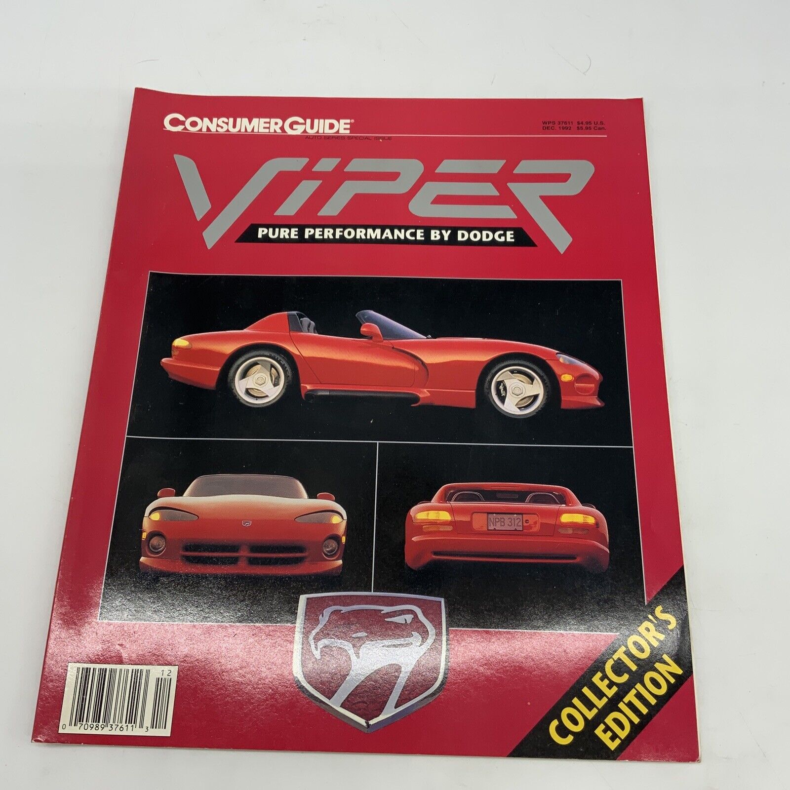 Viper: Pure Performance by Dodge by Consumer Goods 1992 07098937611