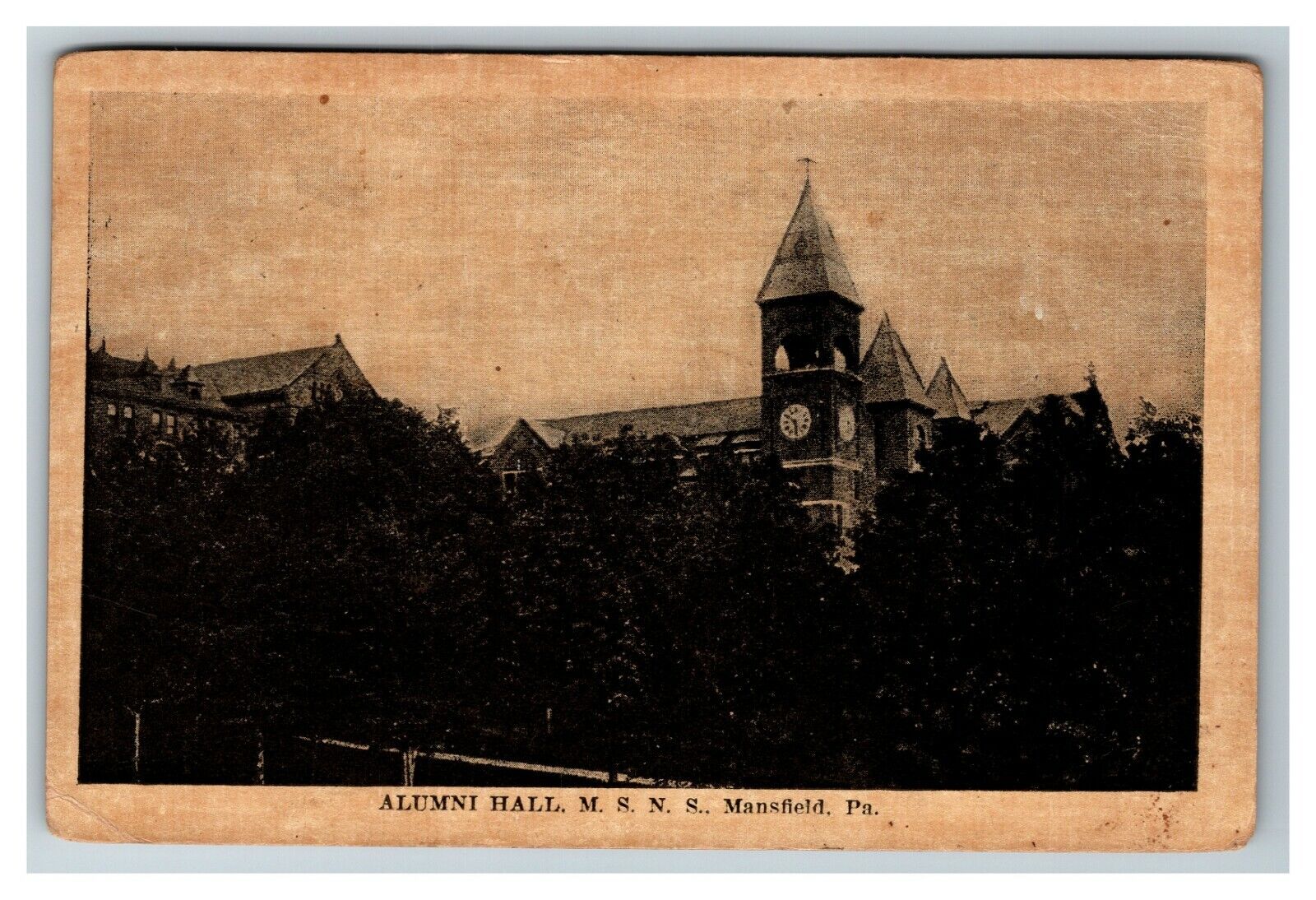 Alumni Hall Mansfield State Normal School Mansfield PA 1910 Old Postcard