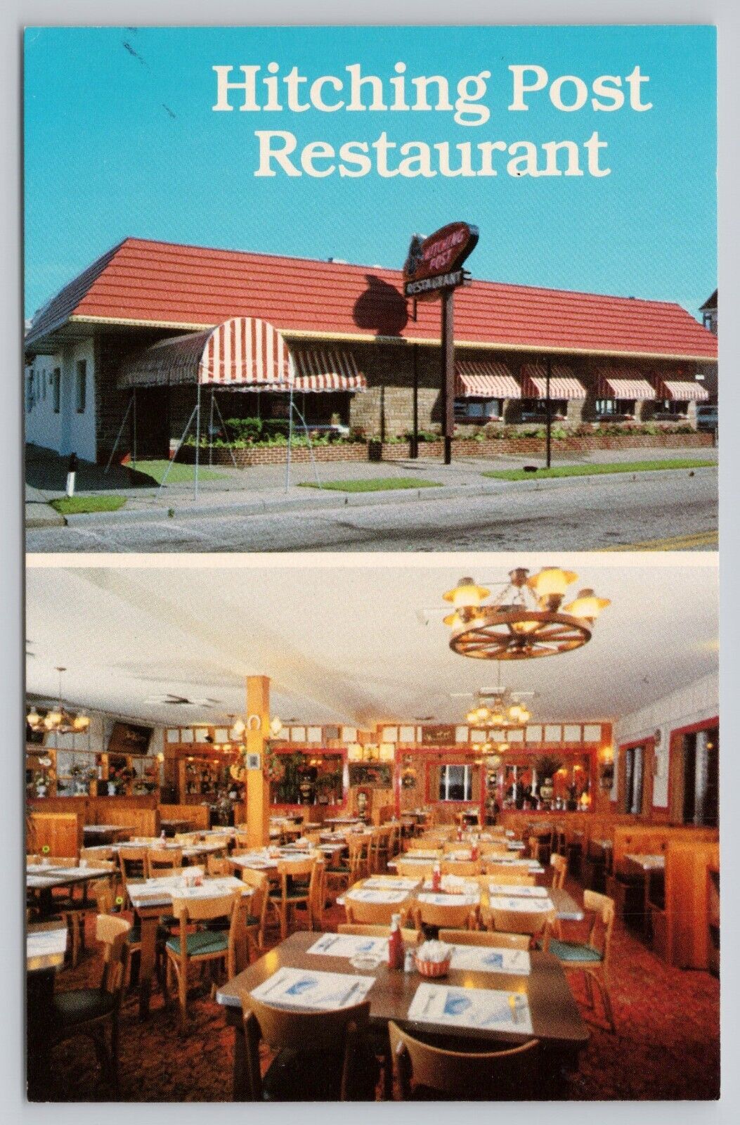 Hitching Post Restaurant North Wildwood New Jersey Multi-View Chrome Postcard