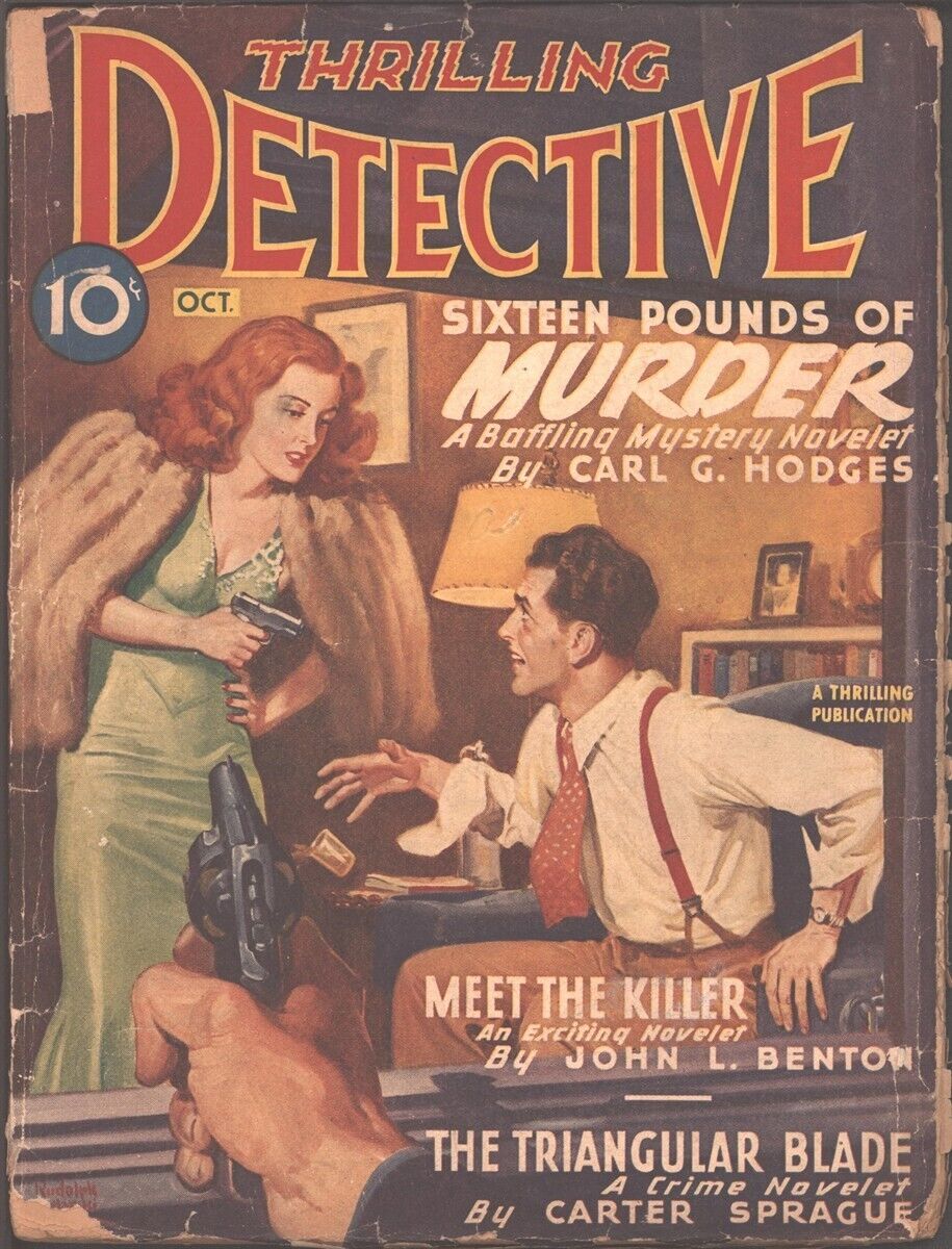 Thrilling Detective 1946 October. Good Girl Cover.   Pulp