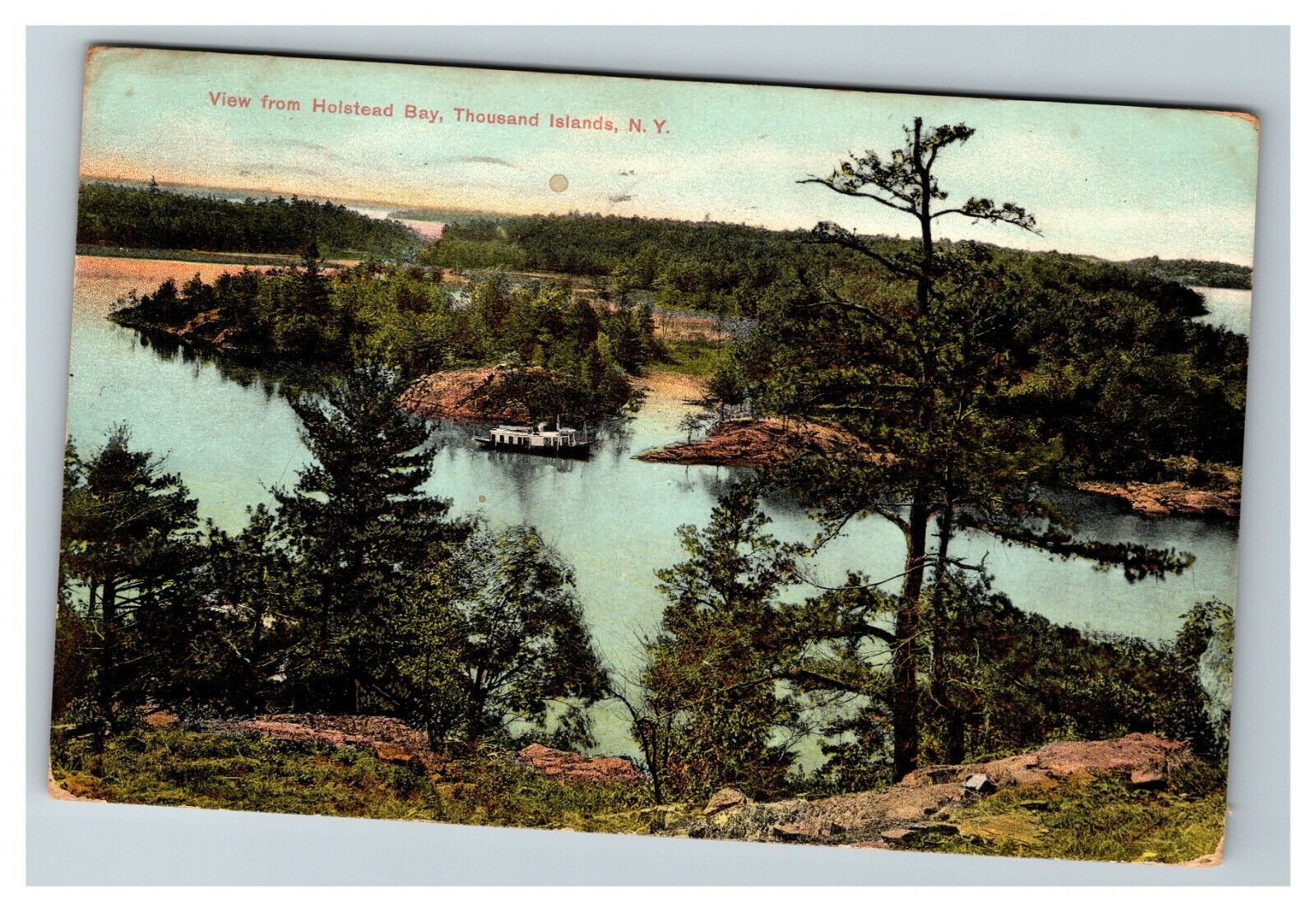 View from Holstead Bay, Thousand Islands NY c1911 Vintage Postcard