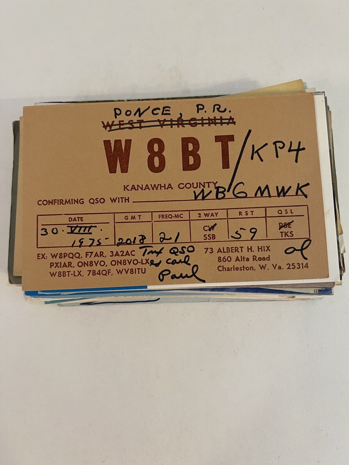 VTG QSL Ham Radio Card Lot (100) 1940s 50s 70s 80s U.S. & International #4