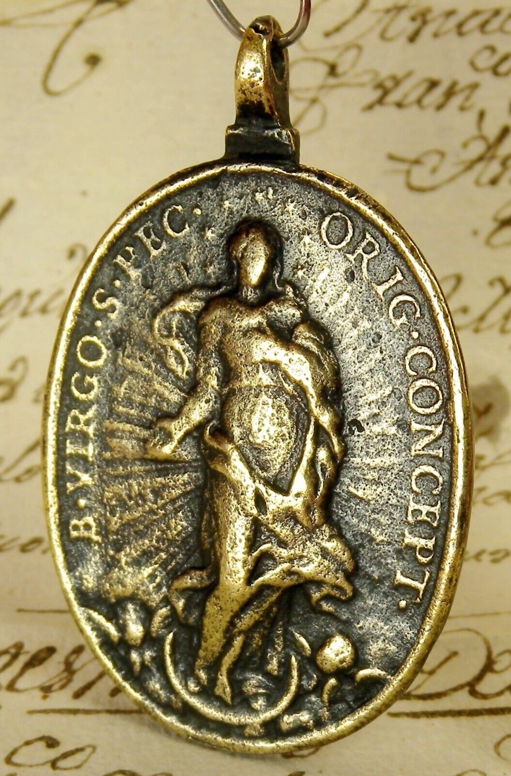 CATHOLIC IMMACULATE CONCEPTION & SAINT MICHAEL SPANISH COLONIAL SHIPWRECK MEDAL