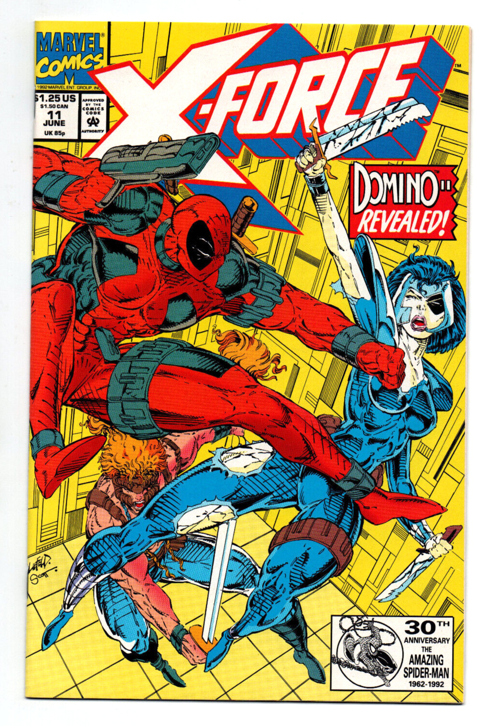 X-force #11 - 1st appearance real Domino - Deadpool - 1992 - NM