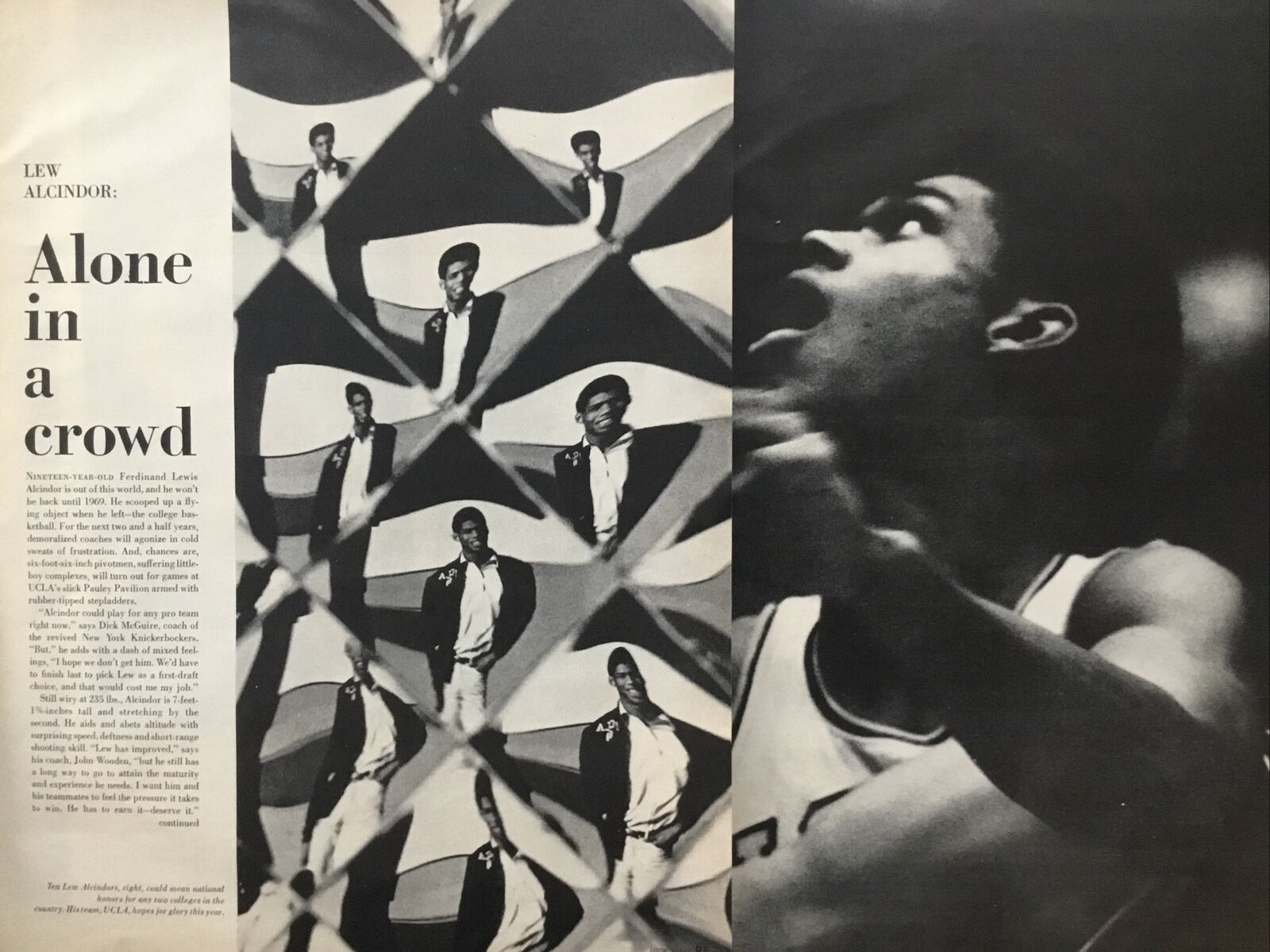 1967 Lew Alcindor aka Kareem Abdul-Jabbar VINTAGE ￼4-Page Magazine Article UCLA