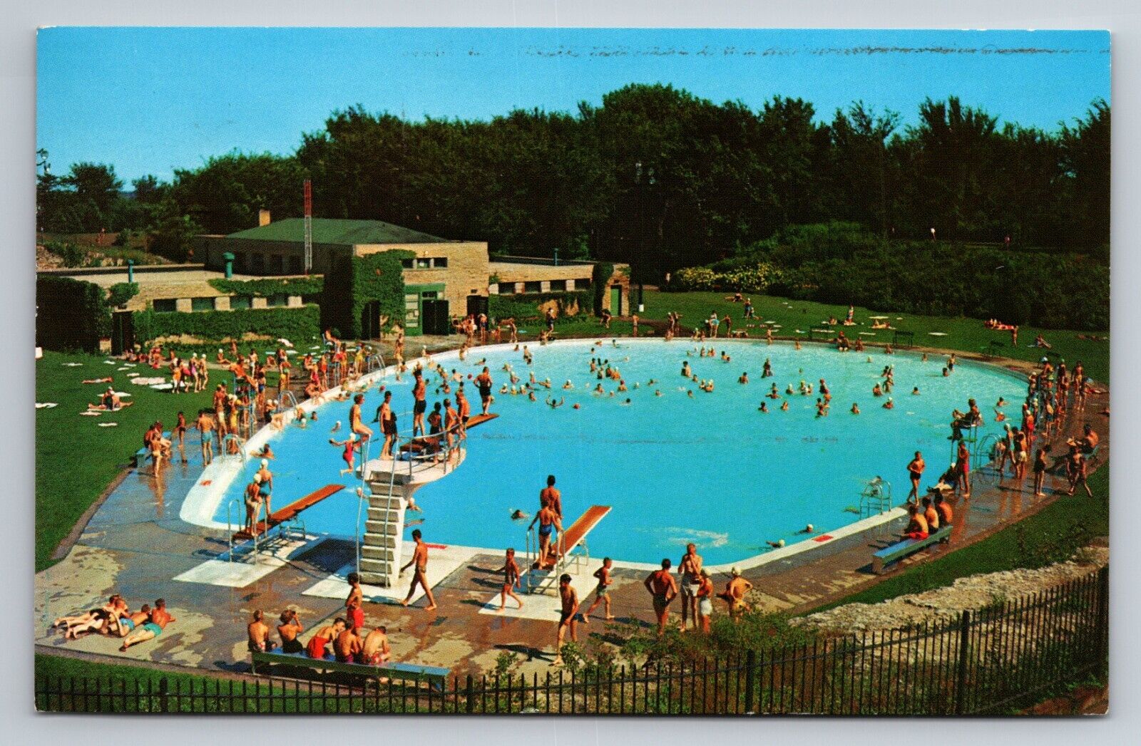 Beloit Municipal Swimming Pool Wisconsin Vintage Posted 1963 Postcard