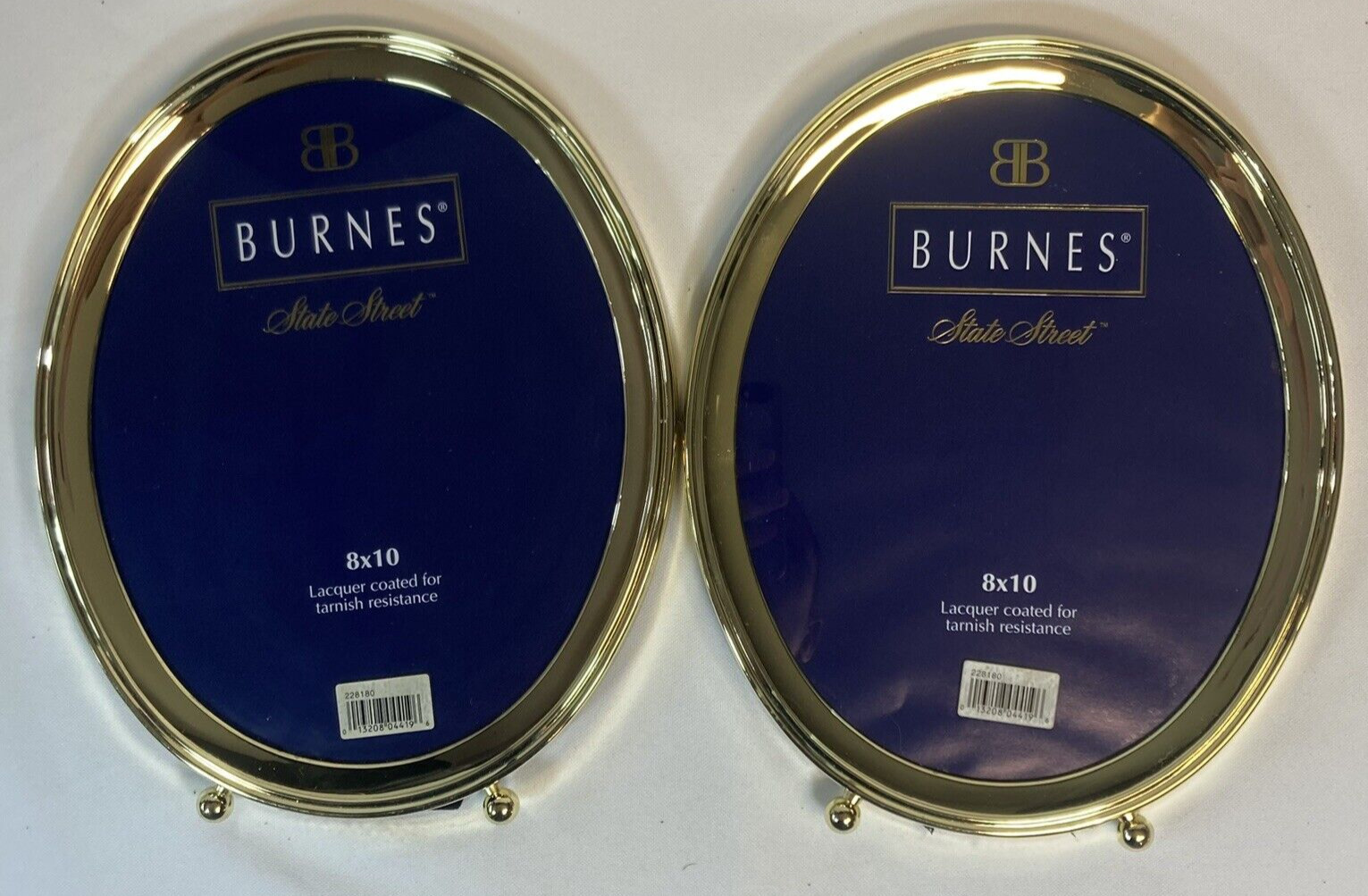 Burnes State Street Lacquered 8x10 Oval Footed Picture Frame Two Frames Included