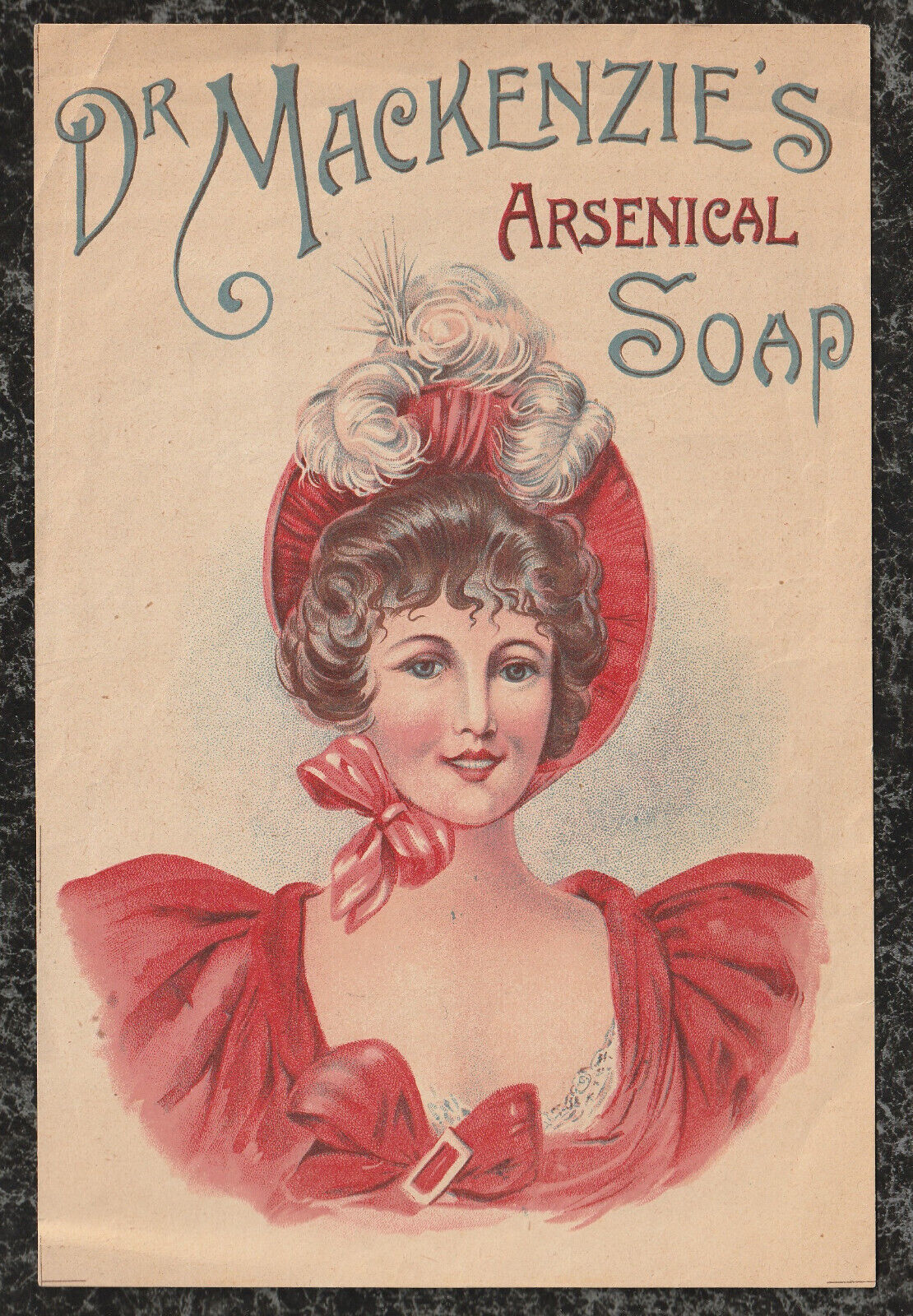 Rare Victorian Advertising Flyer Dr Mackenzie\'s Arsenical Soap 1896 UK 8 x 5.25