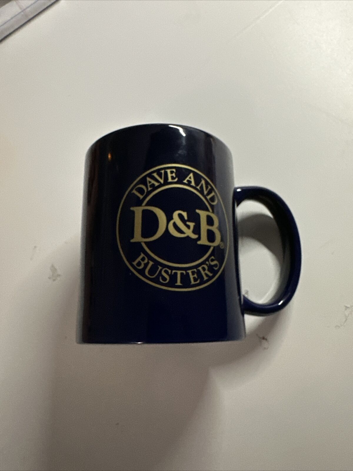 VINTAGE DAVE AND BUSTERS D AND B BLUE COFFEE MUG