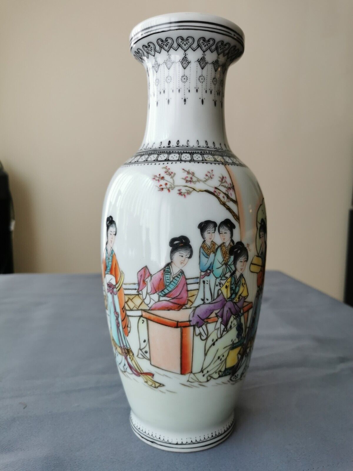Chinese 20th C. Famille Rose Porcelain Figural Pattern  Vase  10