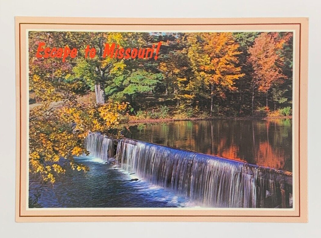 Escape in Missouri Greetings from Missouri Waterfall Postcard Unposted