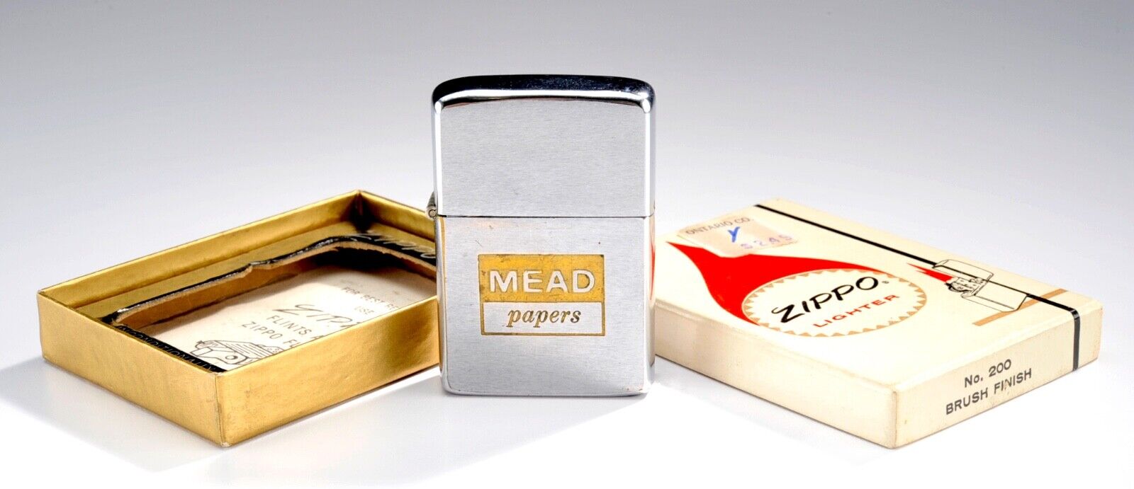 Vintage 1972 MEAD PAPER Co. Zippo Lighter in Original Box - Dayton ,Ohio