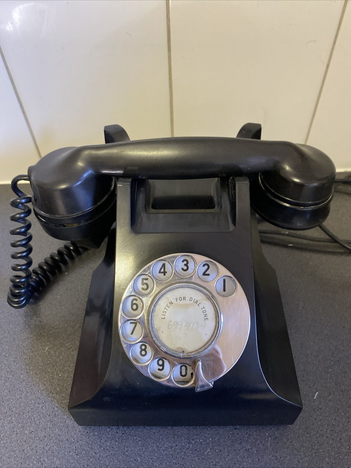 Vintage Bakelite Telephone - vintage black phone antique phone A