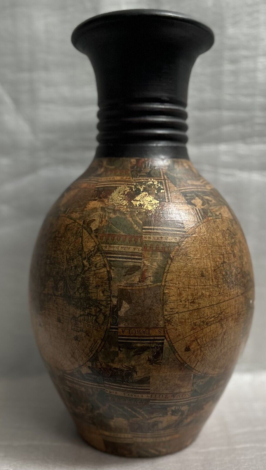 Old World Map Vase