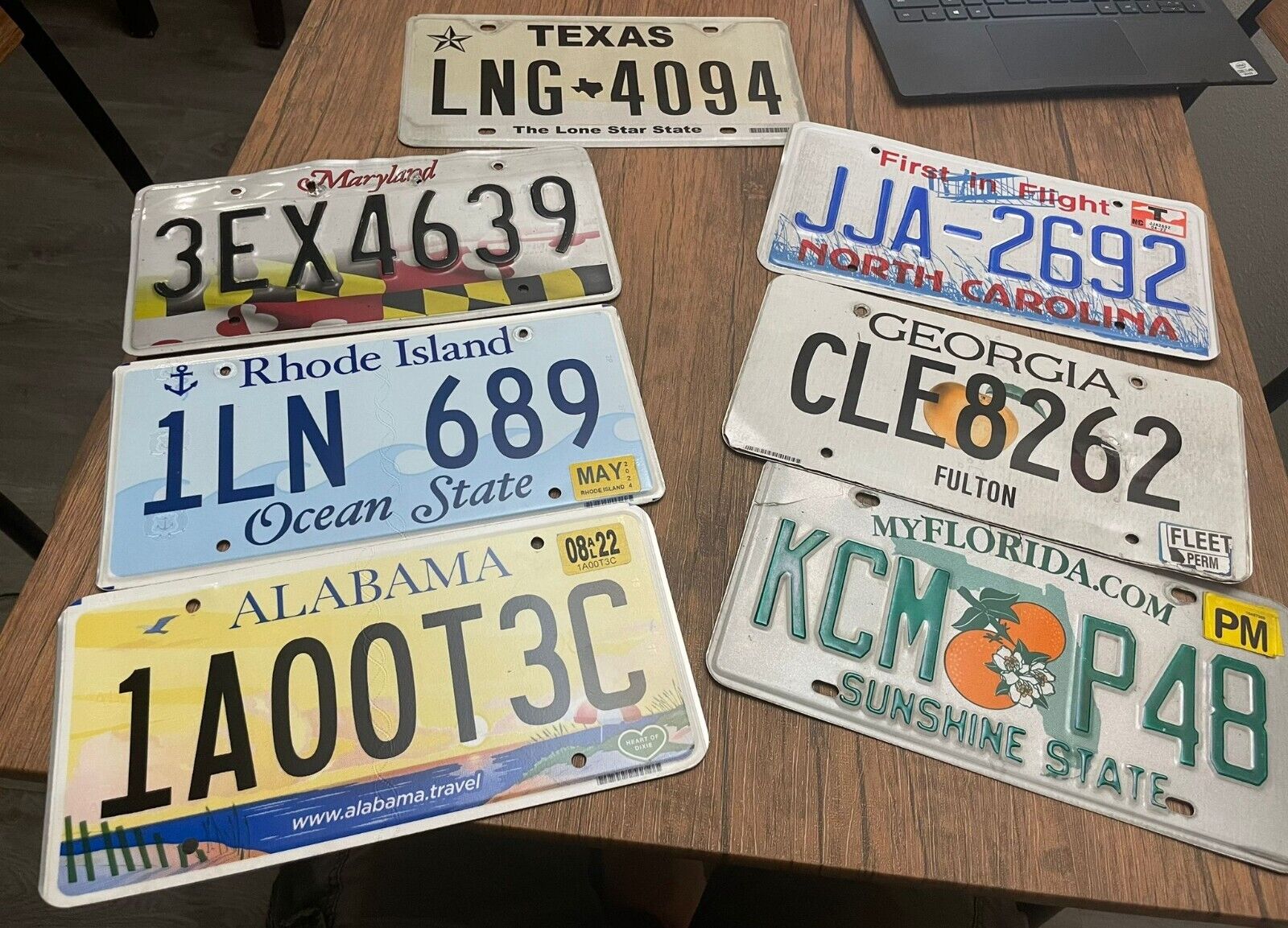 7-STATES REAL LICENSE PLATE. USA. GREAT CONDITION, COLLECTION