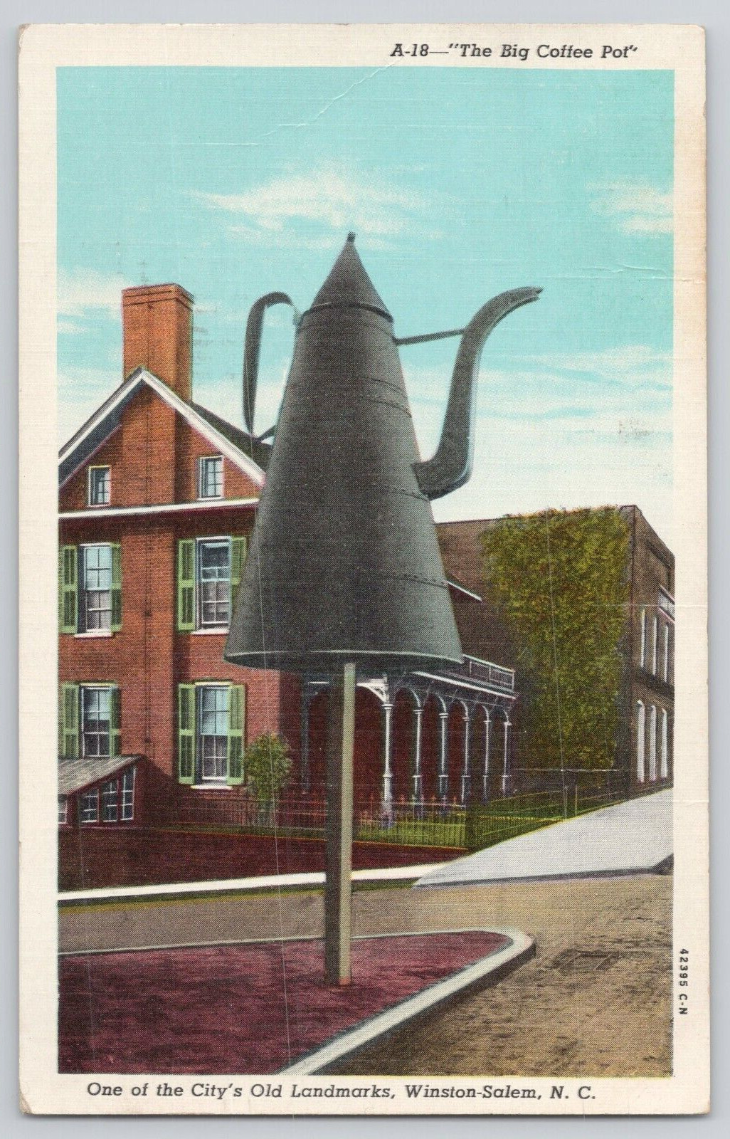 Postcard The Big Coffee Pot, Winston-Salem , North Carolina