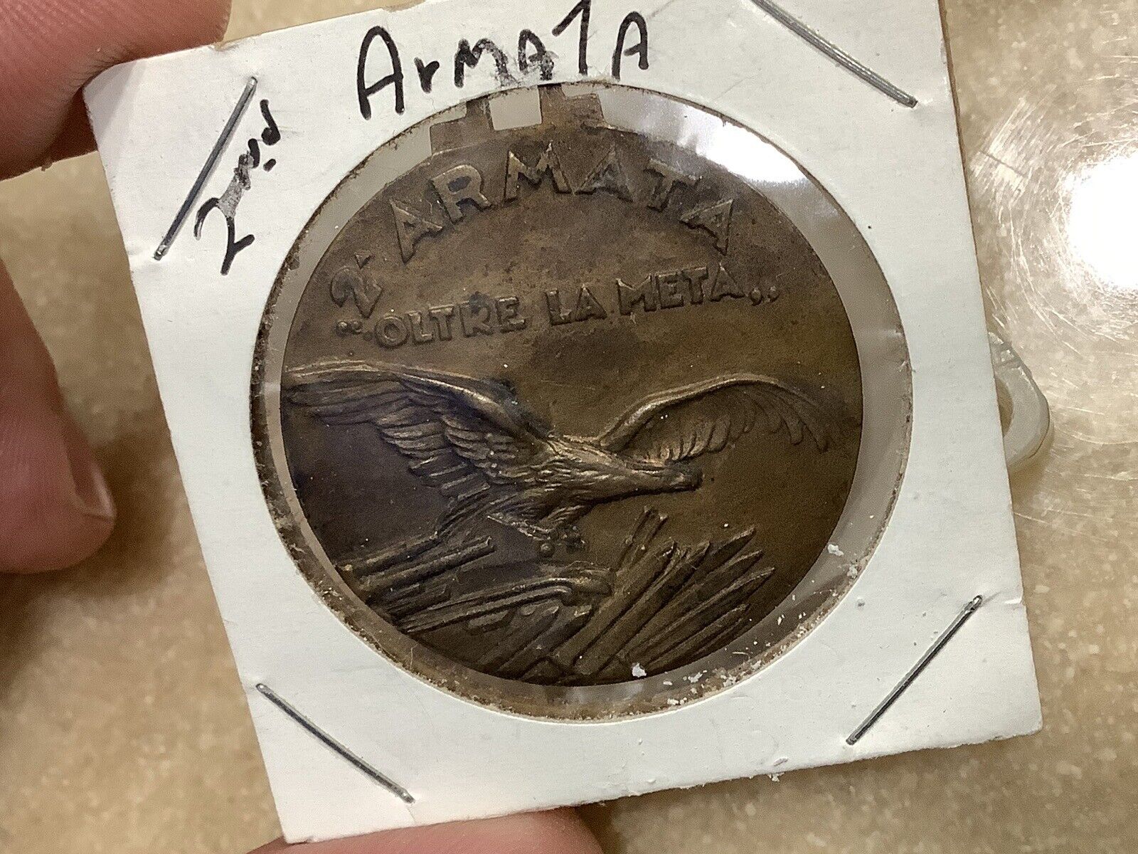 Italian WW1 Bronze Medal  Oltre La Meta - 2 Armada*Retired Dealer, Old Stock*