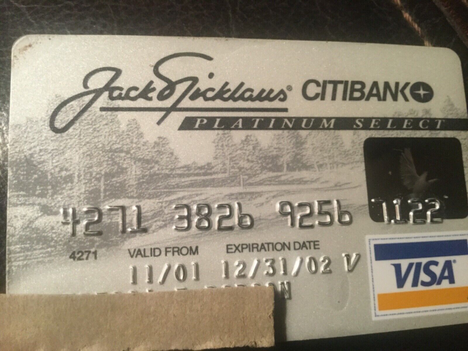 Expired Vintage 2001 Exp Citibank Visa Platinum Unsigned Jack Nicklaus Card