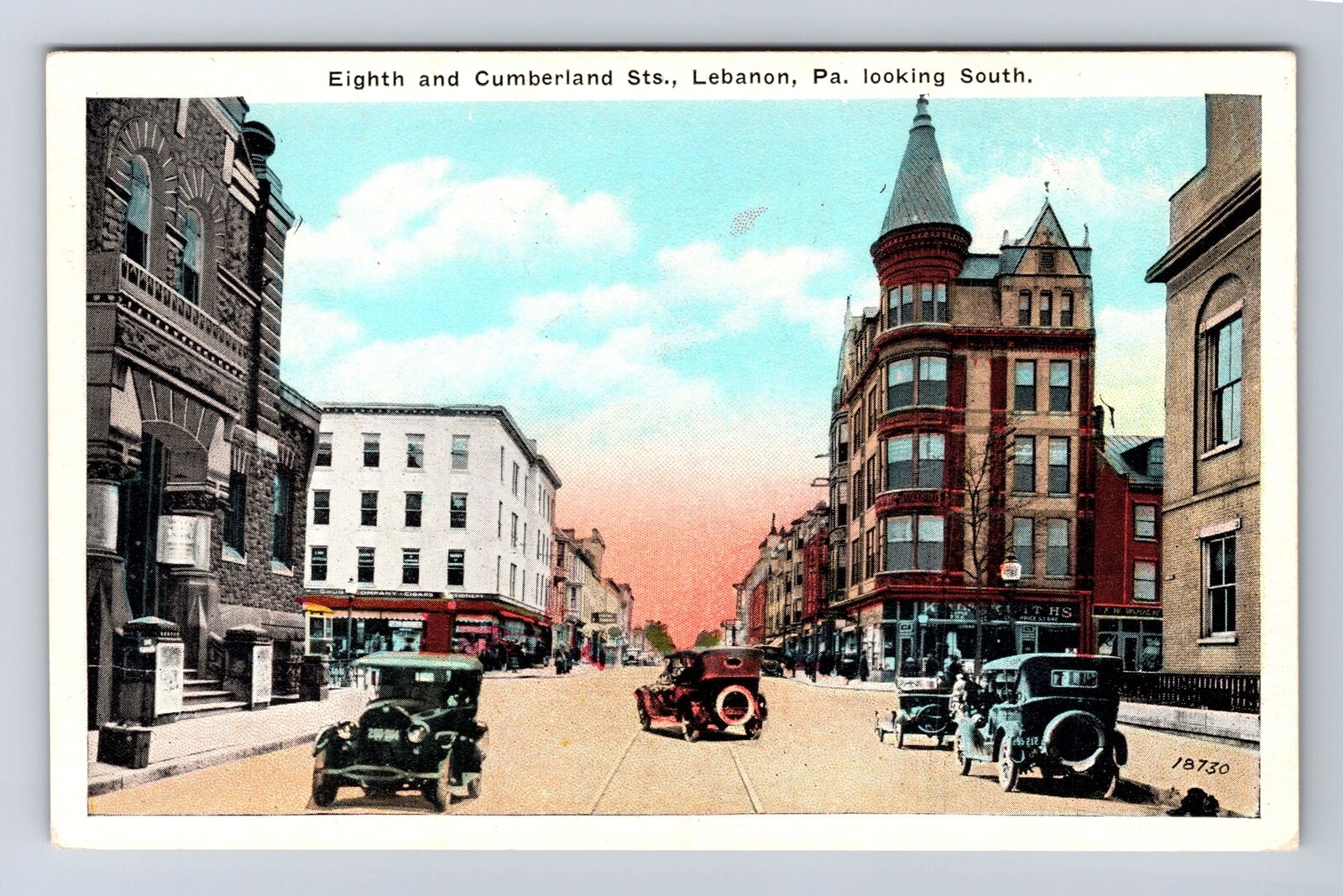 Lebanon PA-Pennsylvania, Eighth & Cumberland Streets, Souvenir Vintage Postcard