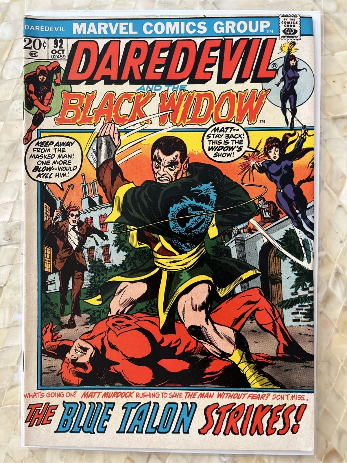 Daredevil 92 Oct. (1972) Marvel 20¢ Bronze Age, Black Widow app