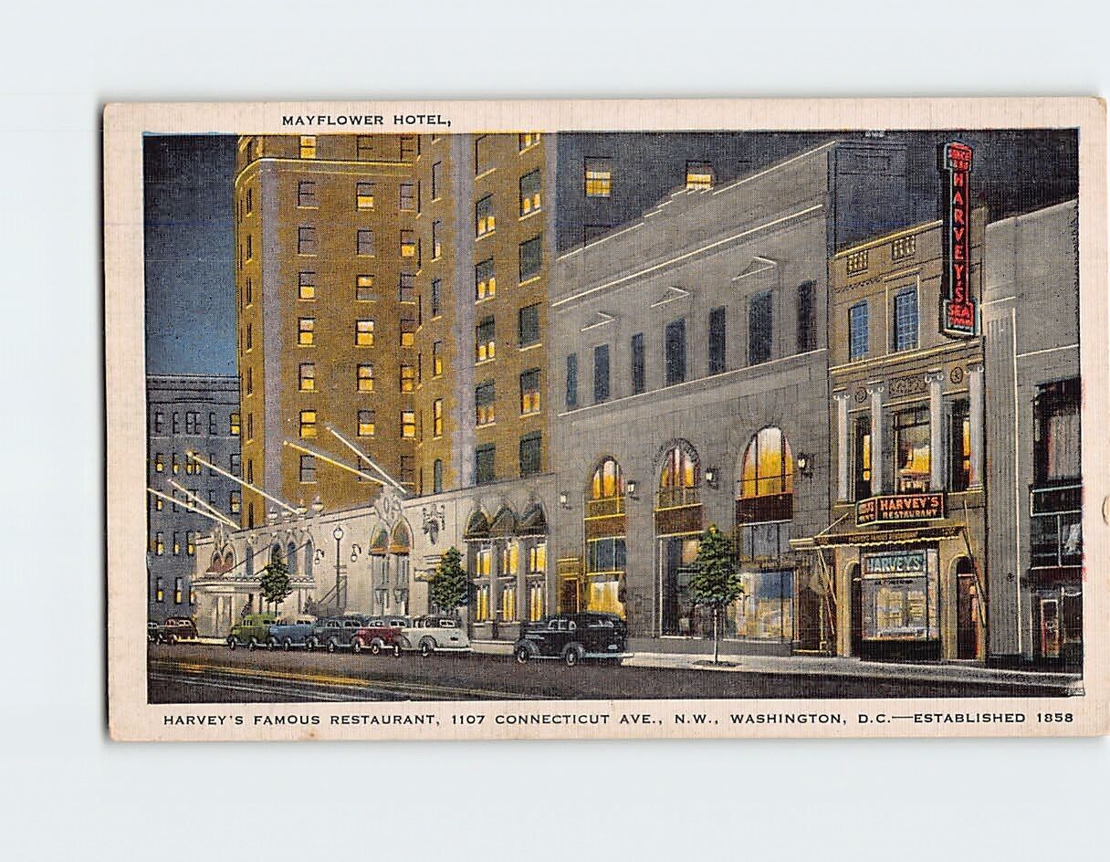 Postcard Harvey\'s Famous Restaurant Washington DC USA