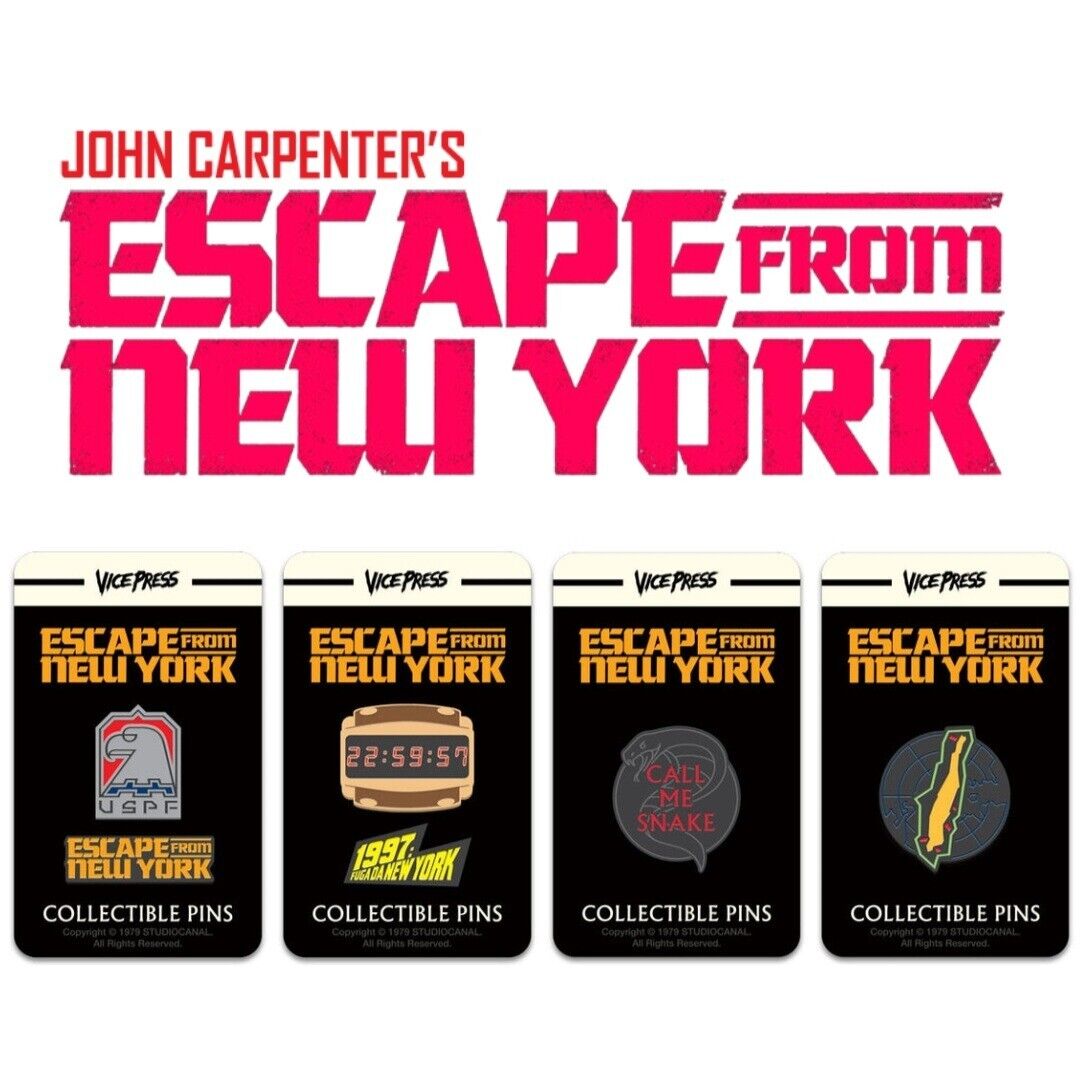 ⚡RARE⚡ 1981 John Carpenter's ESCAPE FROM NEW YORK Pin Set *BRAND NEW* LIMITED ED