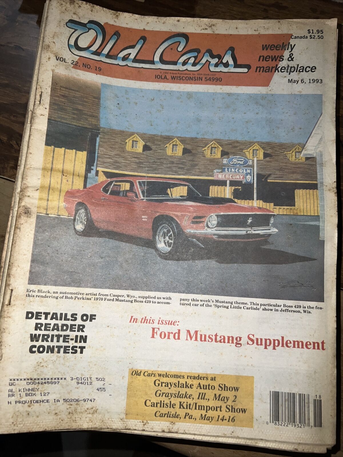 OLD CARS WEEKLY NEWSPAPER | 31 Copies Of 52 year1993 IN GOOD CONDITION-