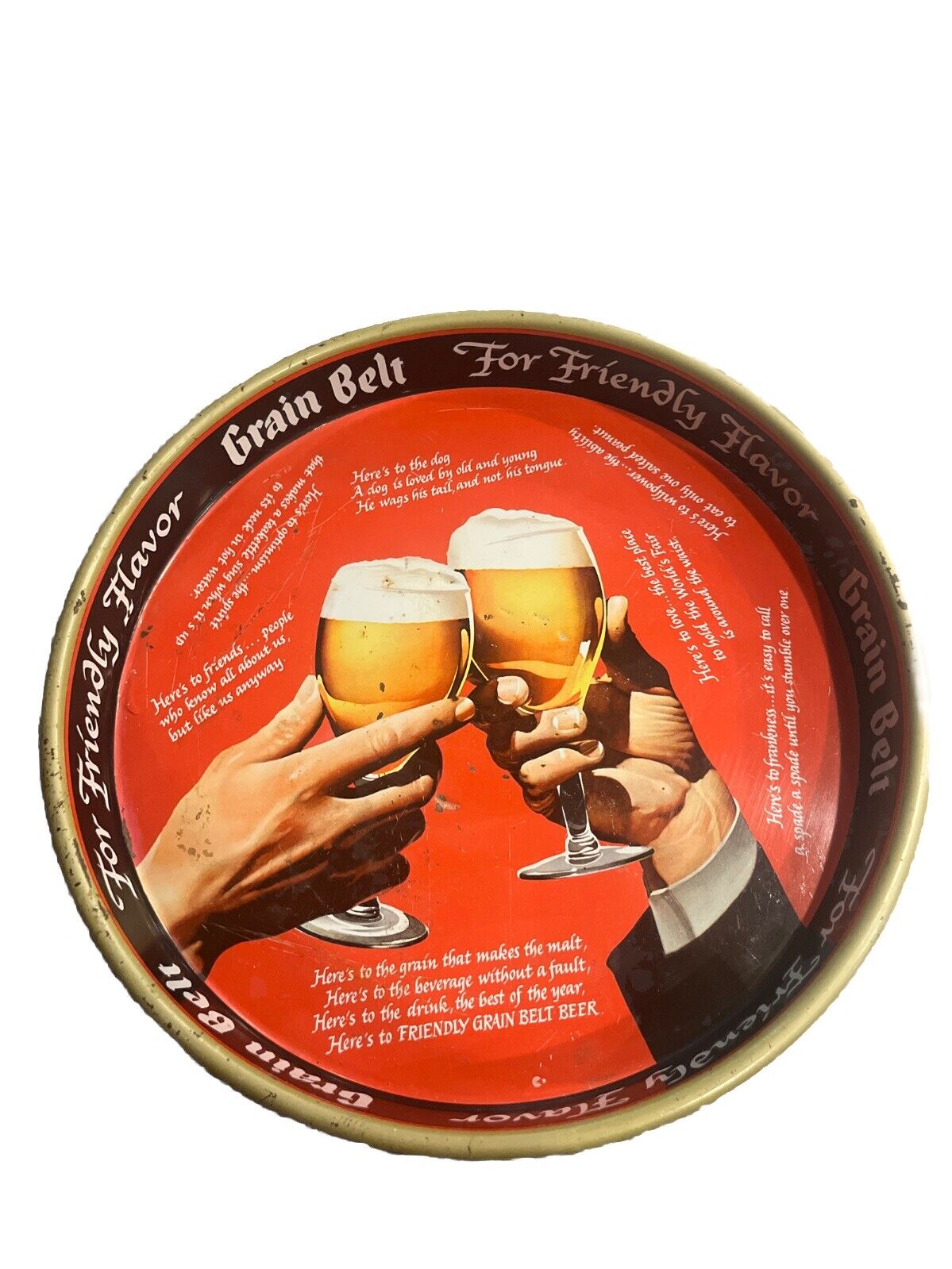 Vintage 1950s Grain Belt Beer Serving Tray Beer Advertising Tray