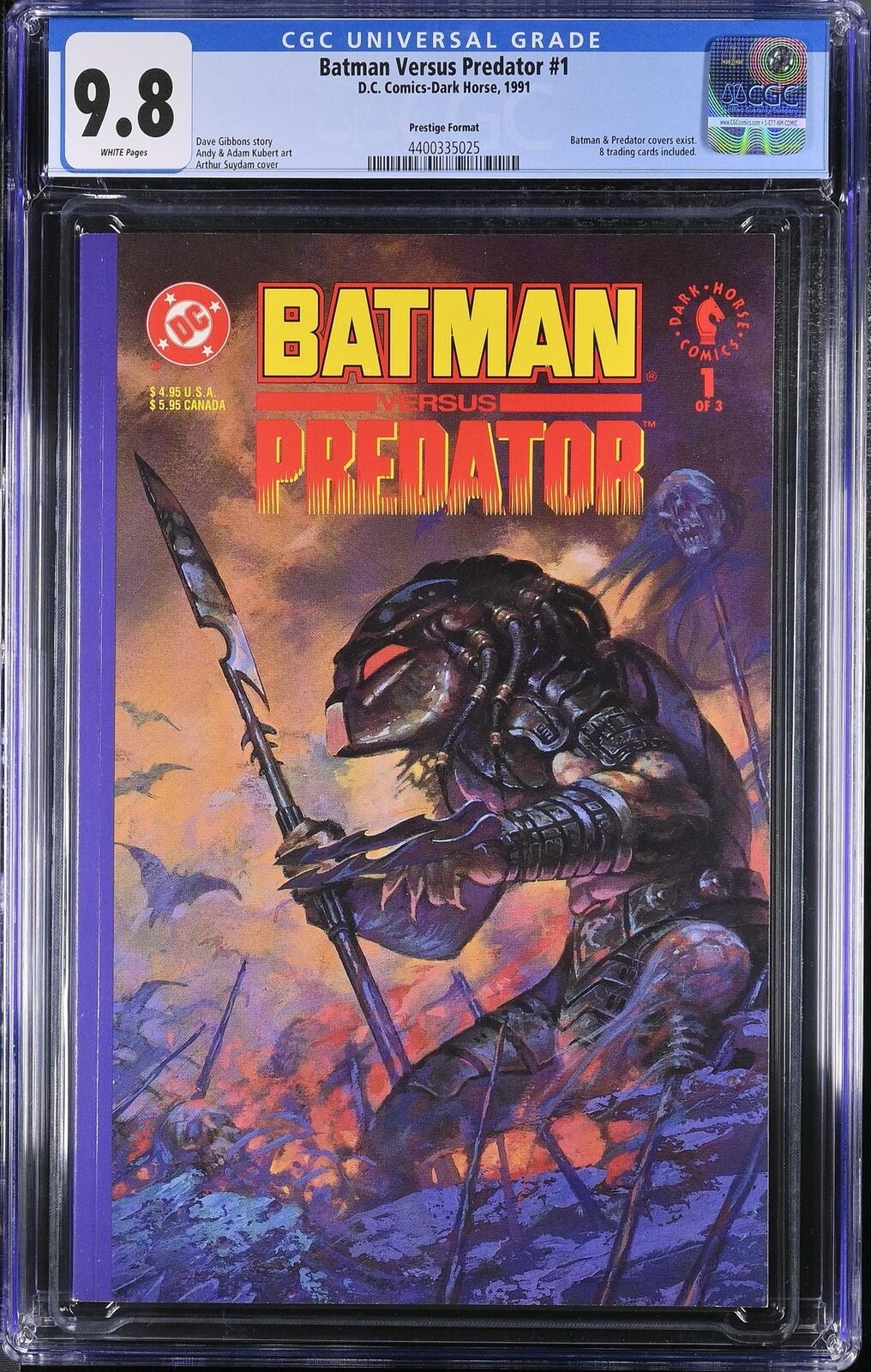 Batman Versus Predator 1 CGC 9.8 1991 4400335025 Prestige Predator Format