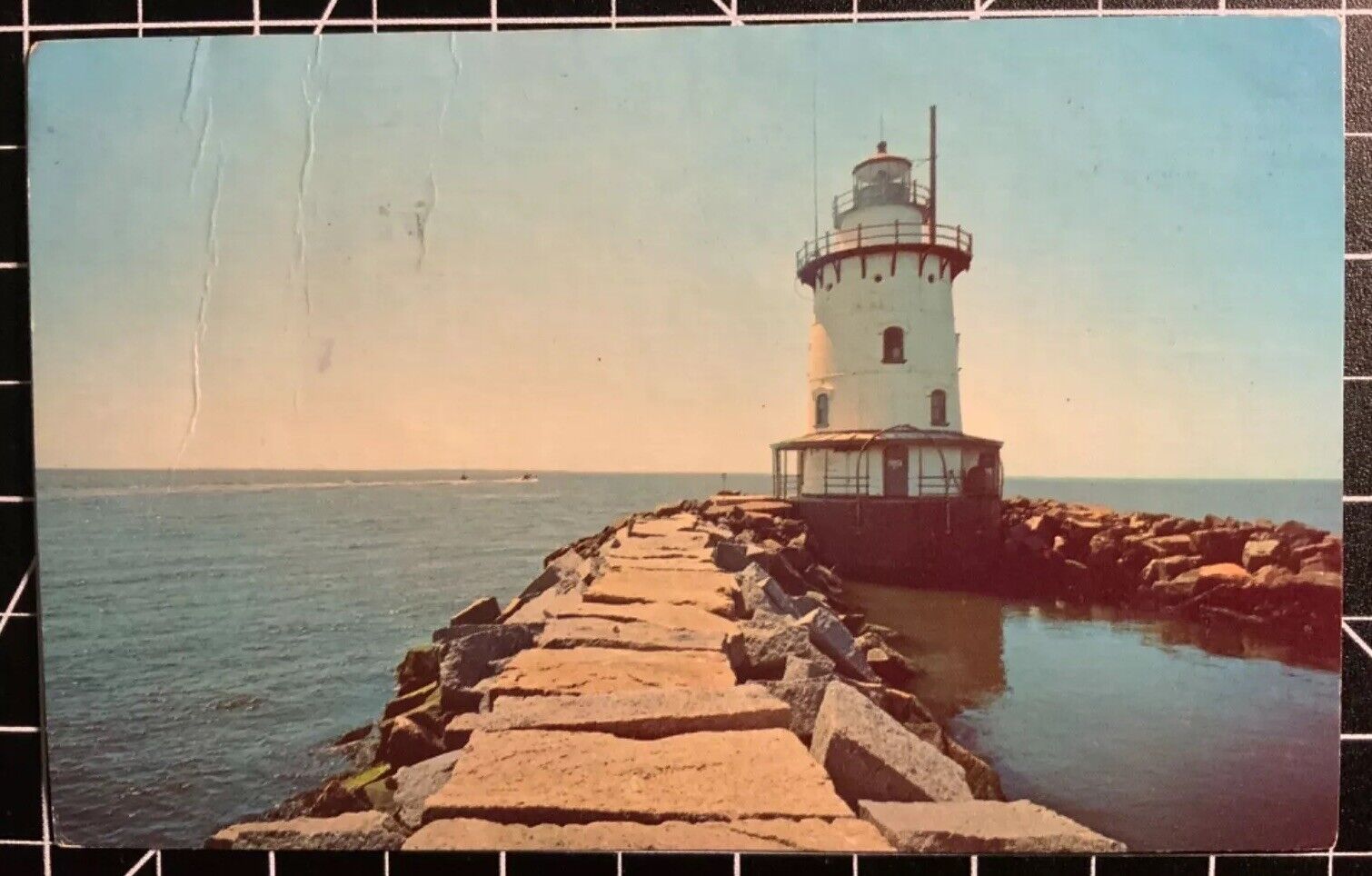 Outer Light Lighthouse Old Saybrook CT 1972 Vintage Postcard Unposted