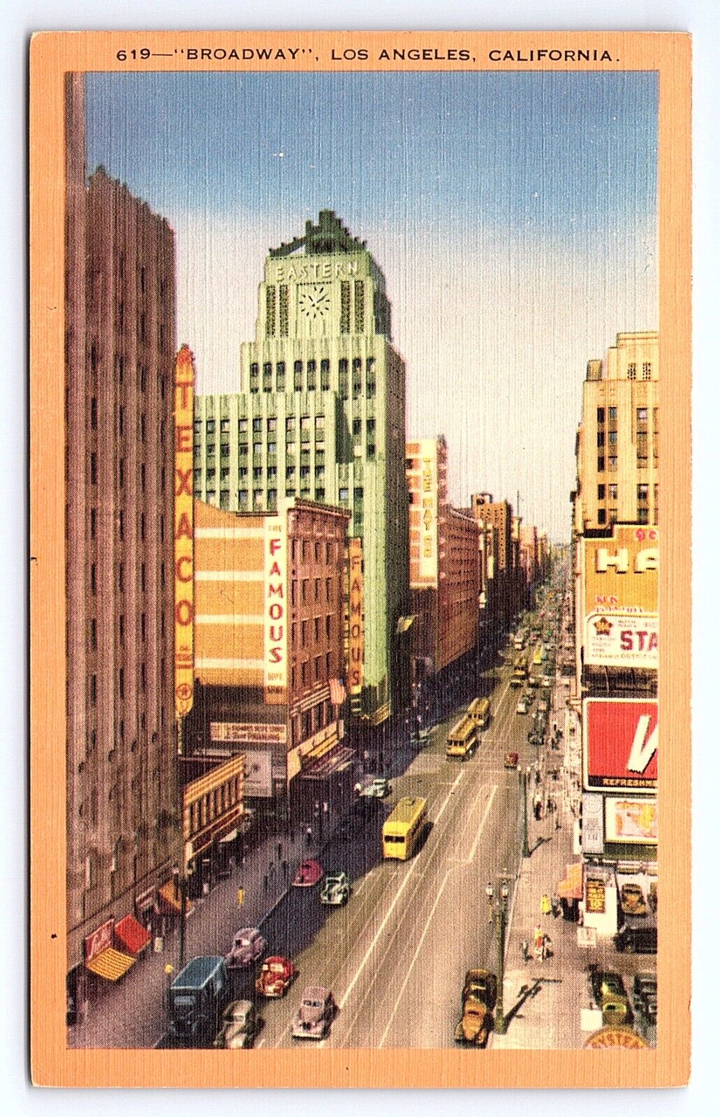 Postcard Broadway Los Angeles California Vertical View CA