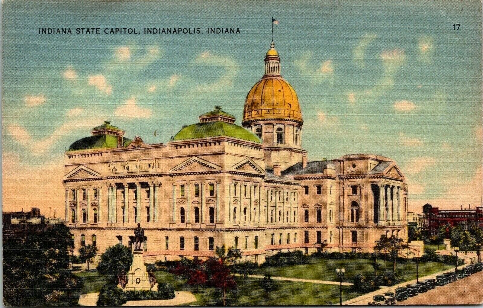 Indiana State Capitol Indianapolis IN Linen Postcard Tichnor VTG UNP Vintage