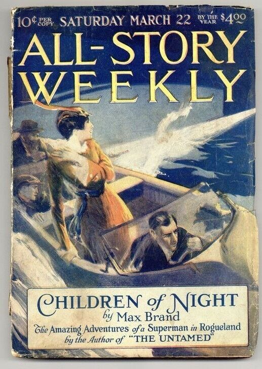 All-Story Weekly March 1919 1.0 Fair. Early Mention of Superman on front cover