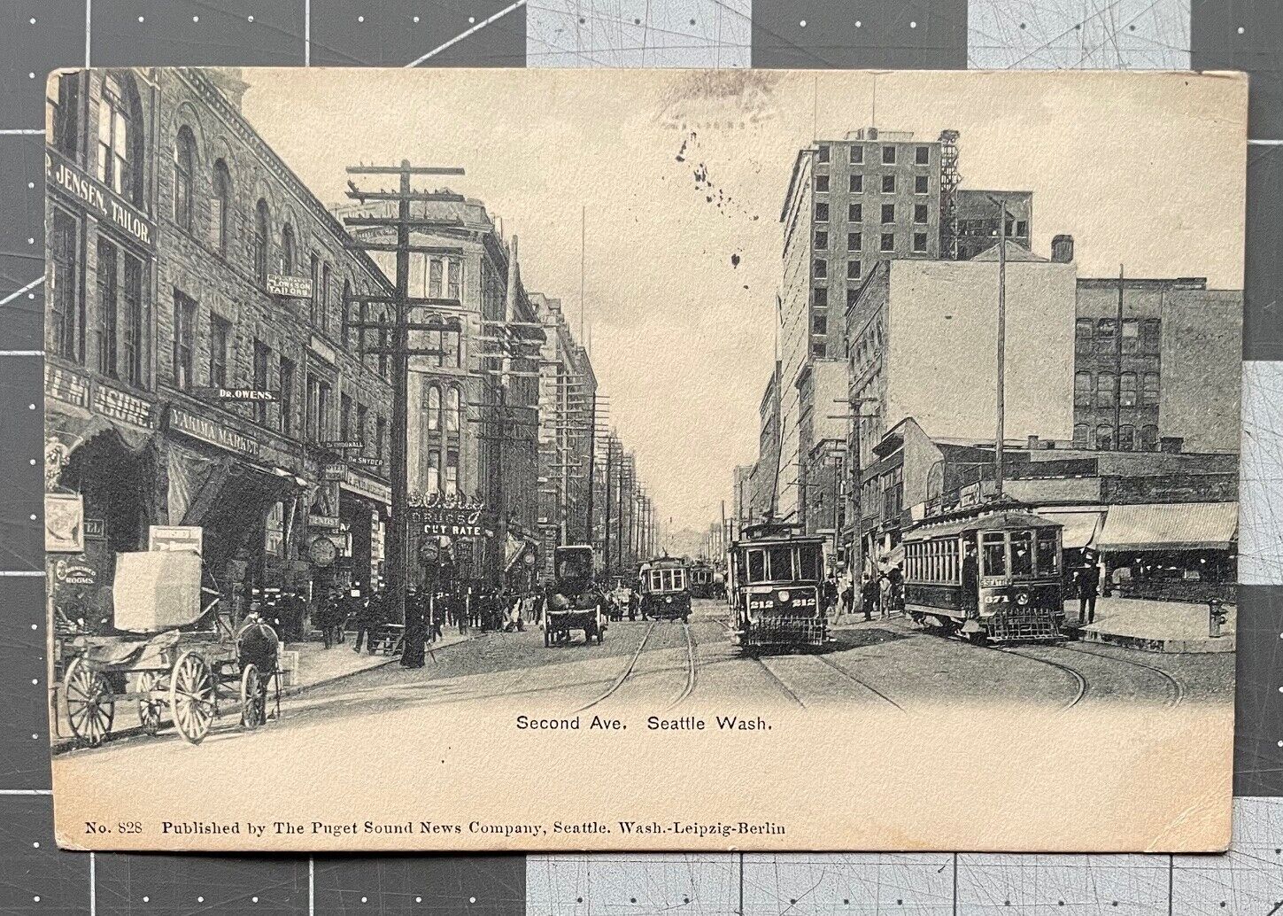 1906 Second Avenue Seattle Washington Vintage Postcard