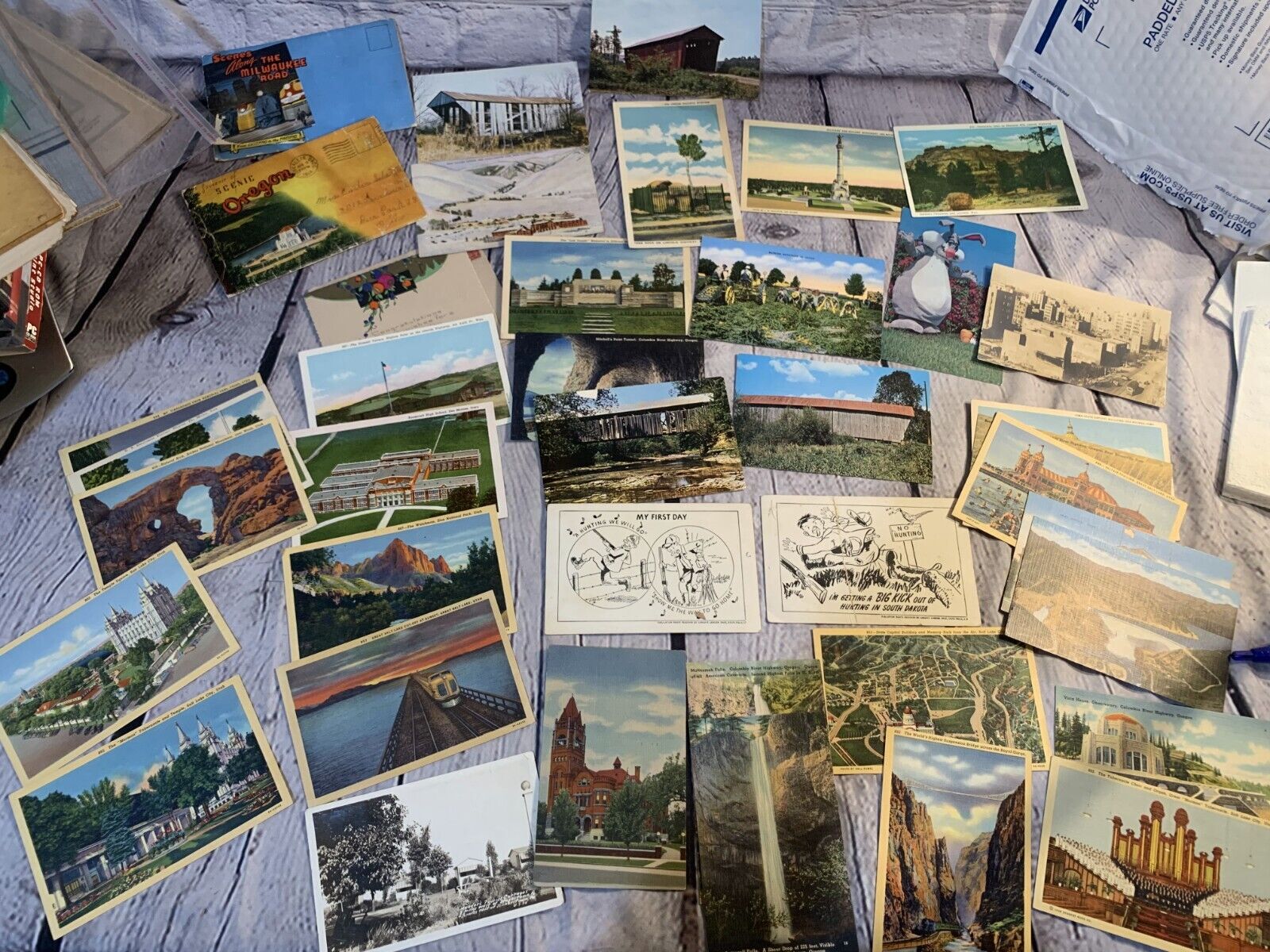 Vintage USA States Postcard ephemera Collection Mixed Lots - Used & new-history
