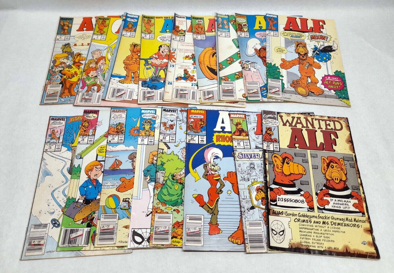 ALF #3, 5, 7-9, 11, 13-16, 18-20, 23-25 & 33 - 1988-90 Marvel Comics Lot of 17