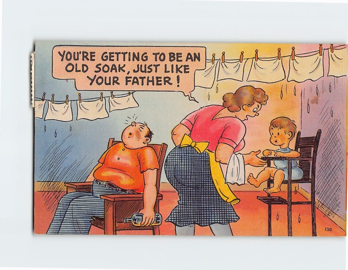 Postcard You're Getting To Be An Old Soak Just Like Your Father Humor Card