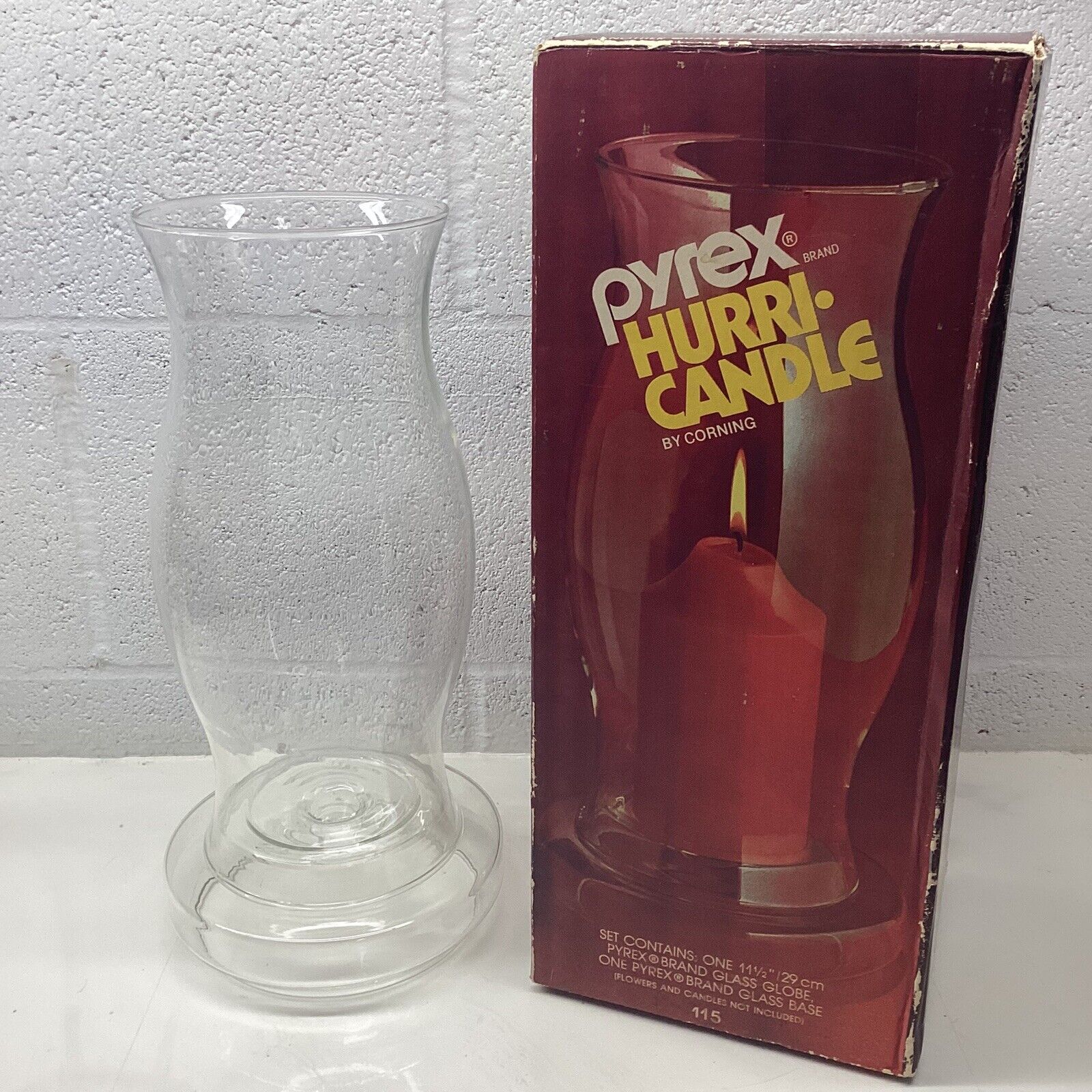 Vintage Pyrex Hurri-candle hurricane 13” candle Holder Prevents Blow Out