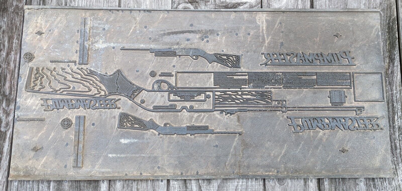 Rare 1960-70 era Crosman 760 pumpmaster rifle advertising printing plate 36x17