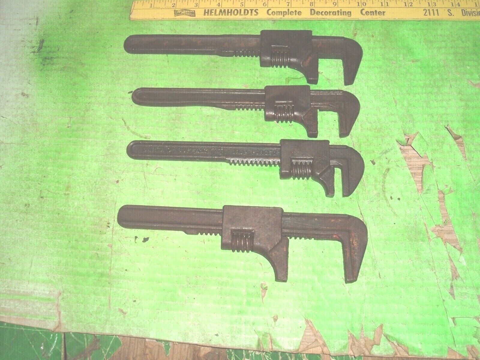 monkey wrenches Vintage  Adjustable  Wrenches 1 barcalo buffalo 1 auto 2 unknown