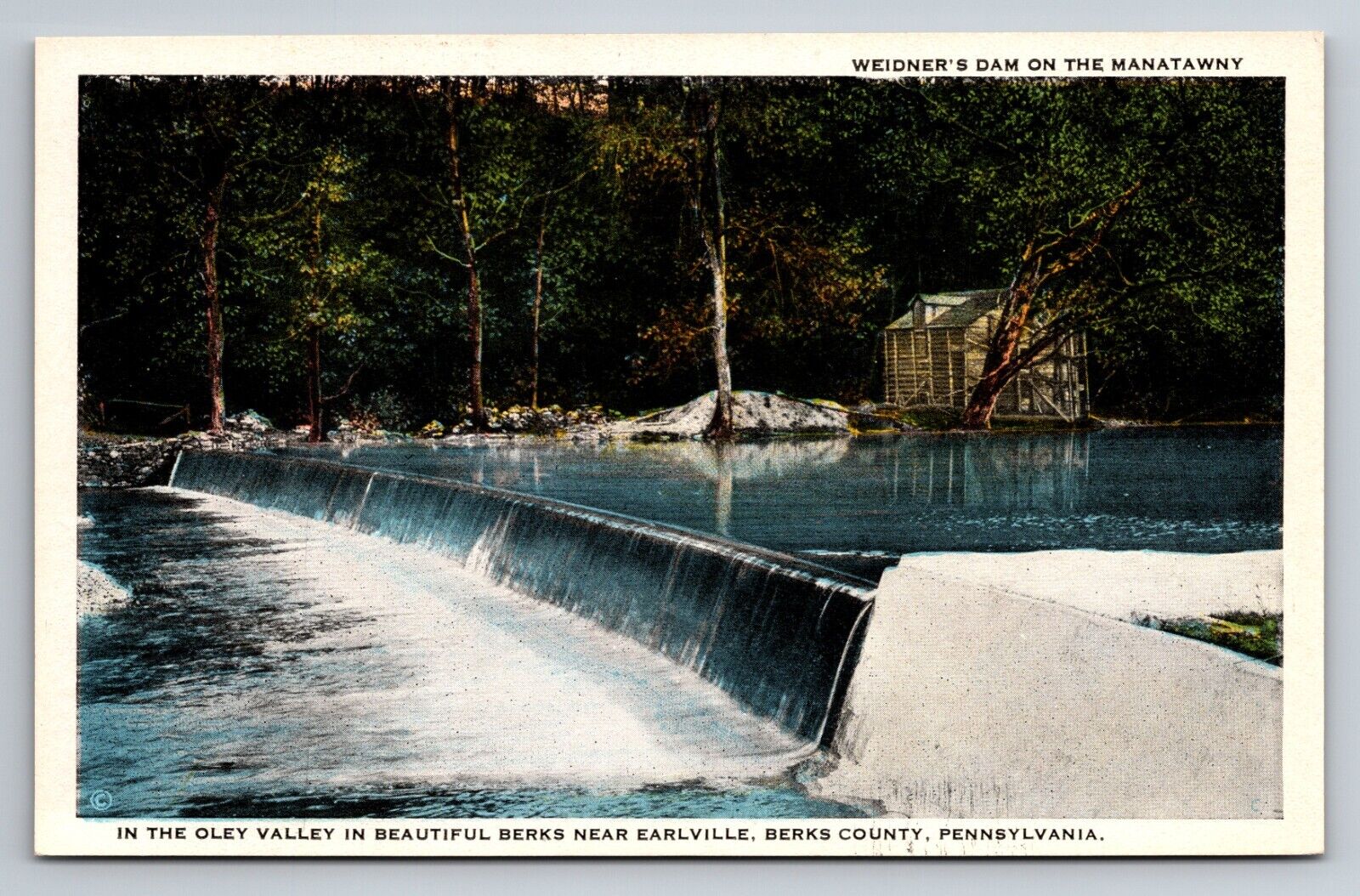 Weidner\'s Dam Earlville Pennsylvania Vintage Unposted Postcard