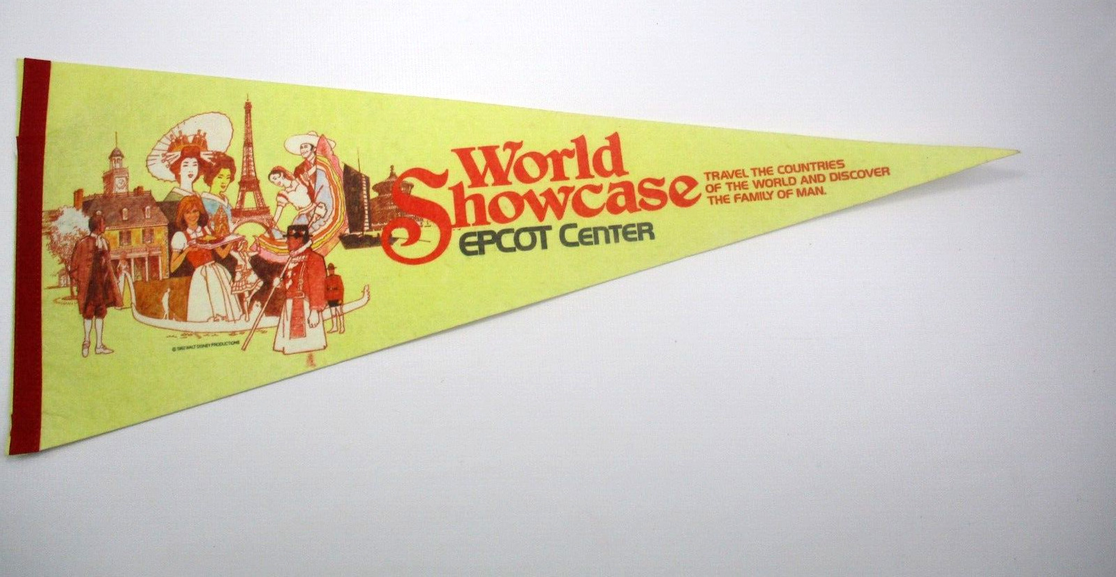 Vintage 1982 Walt Disney World Epcot Center World Showcase Pennant 29