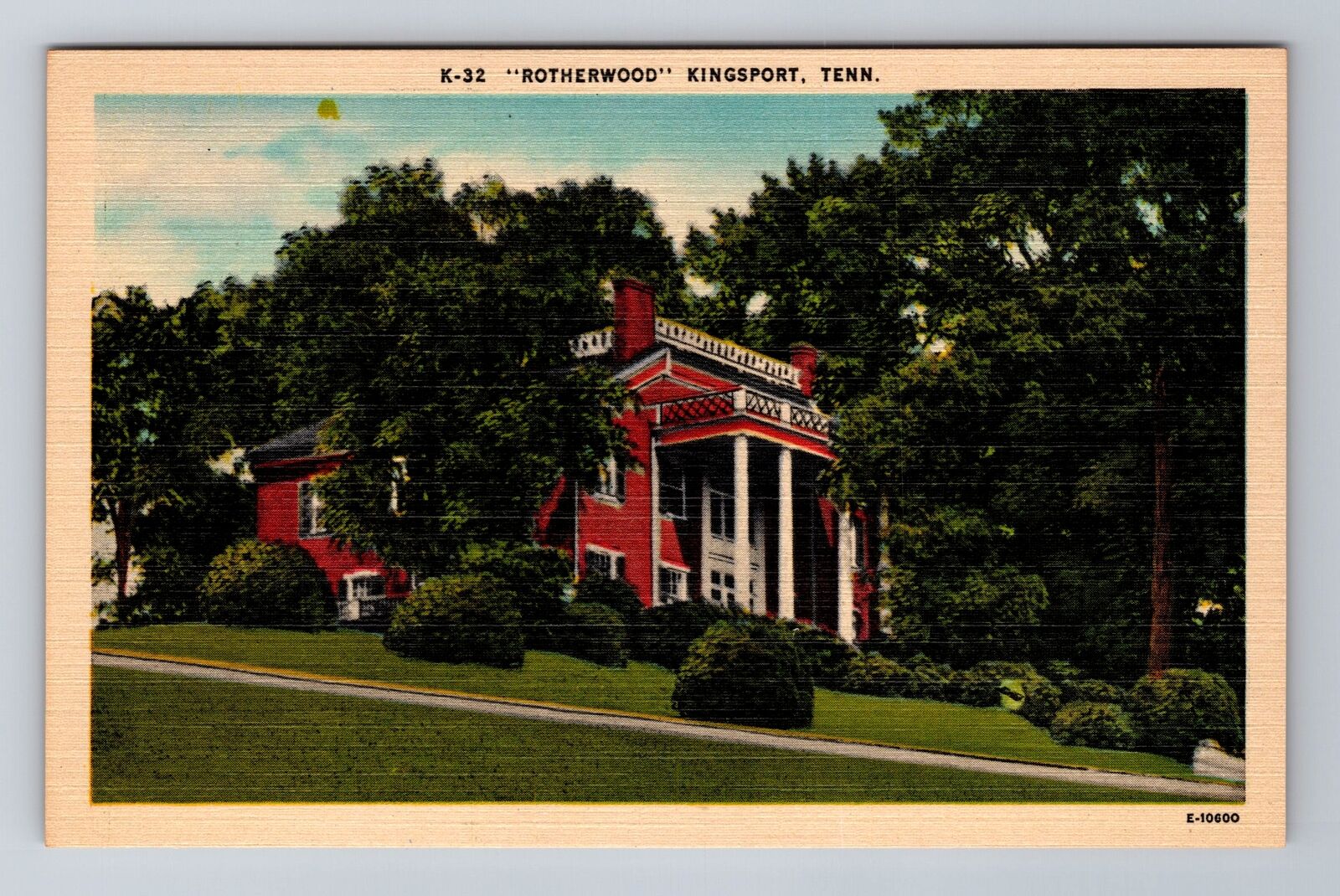 Kingsport TN-Tennessee, Rotherwood, Antique, Vintage Postcard